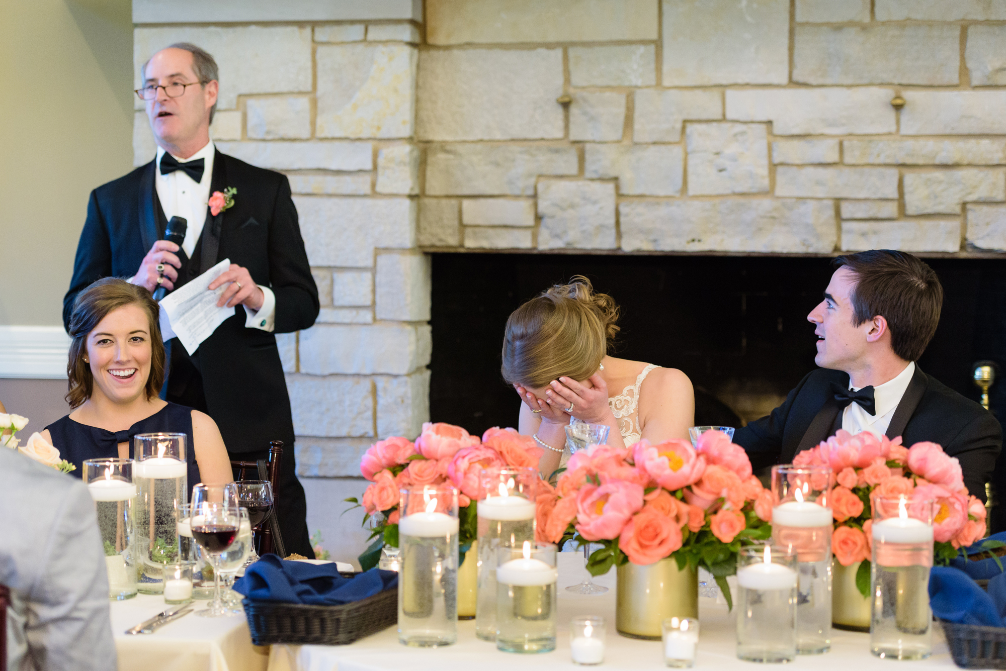 Father of the Bride welcoming guests to the wedding reception at South Bend Country Club