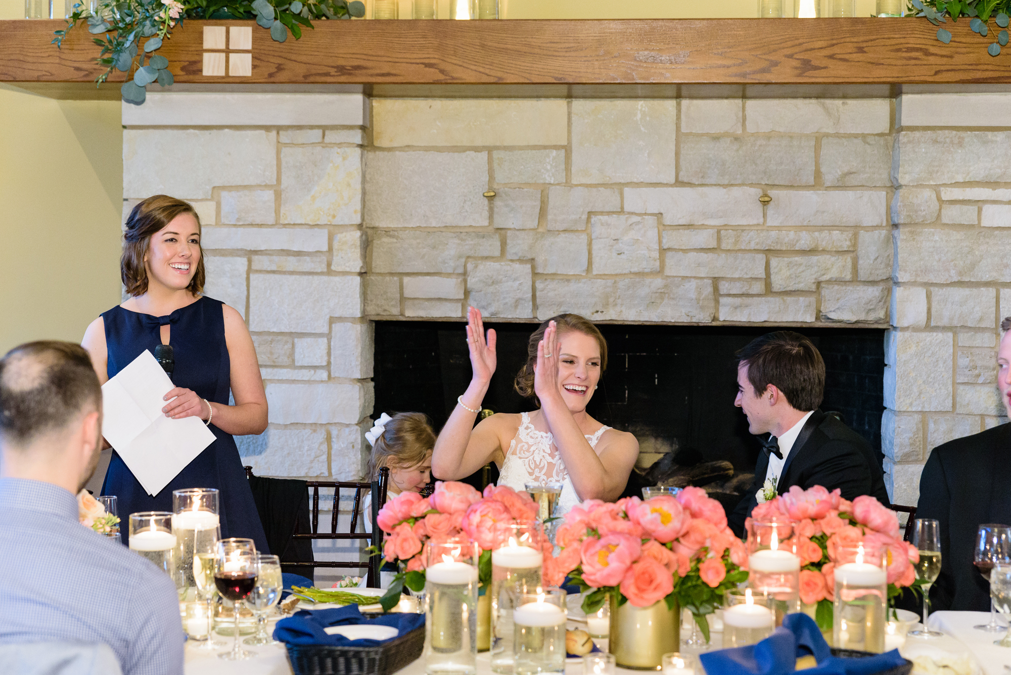 Maid of Honor toast at the wedding reception at South Bend Country Club