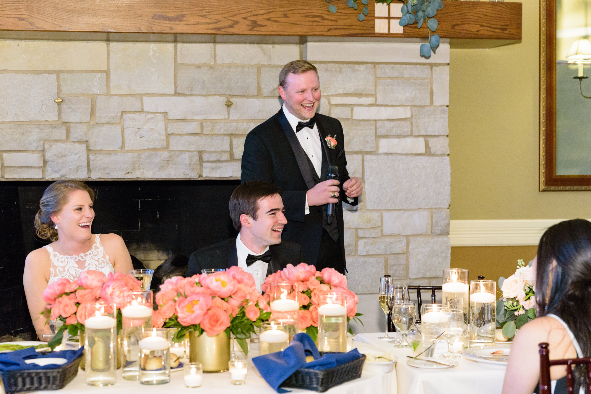 Best Man toast at the wedding reception at South Bend Country Club