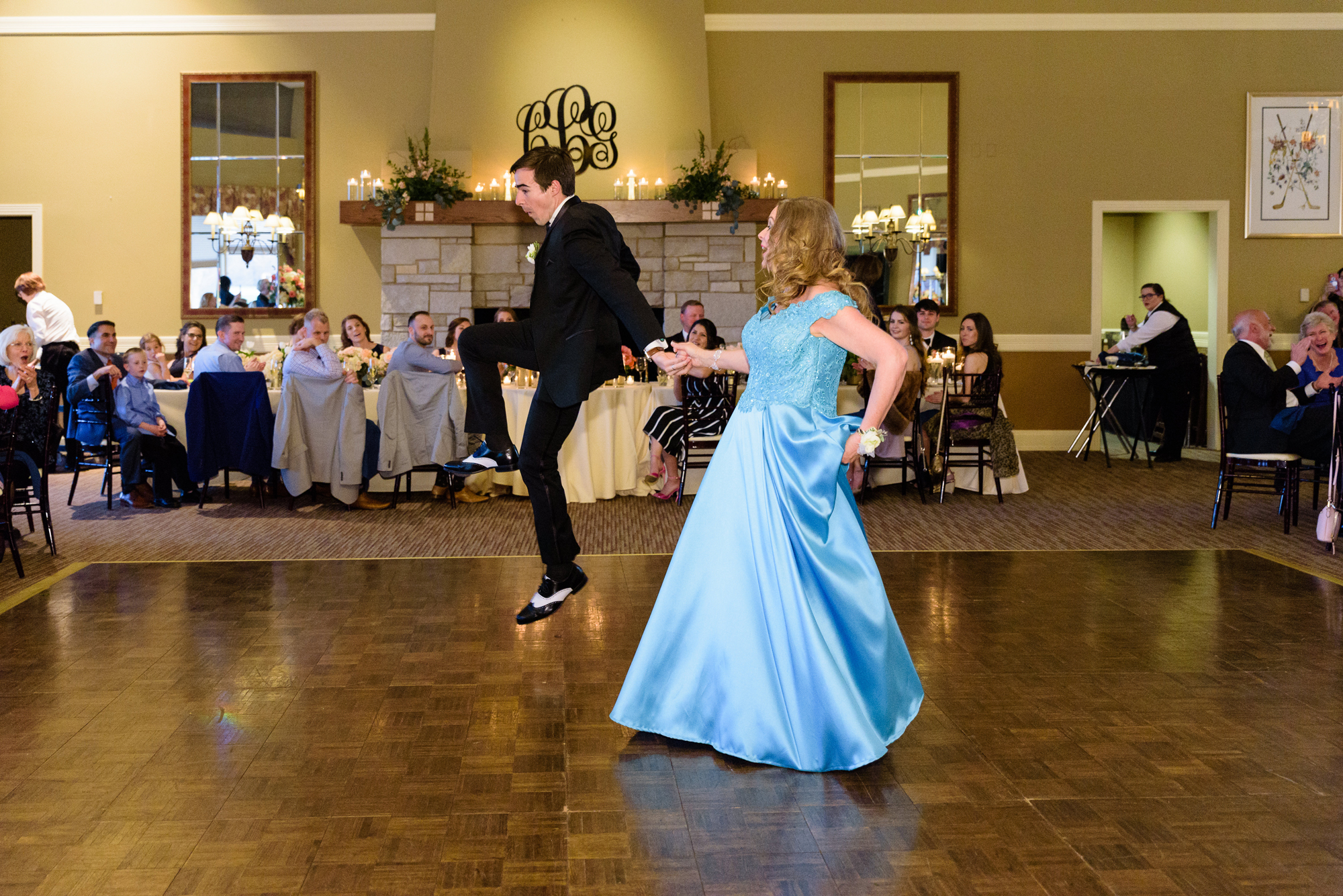 Mother Son Dance at the wedding reception at South Bend Country Club