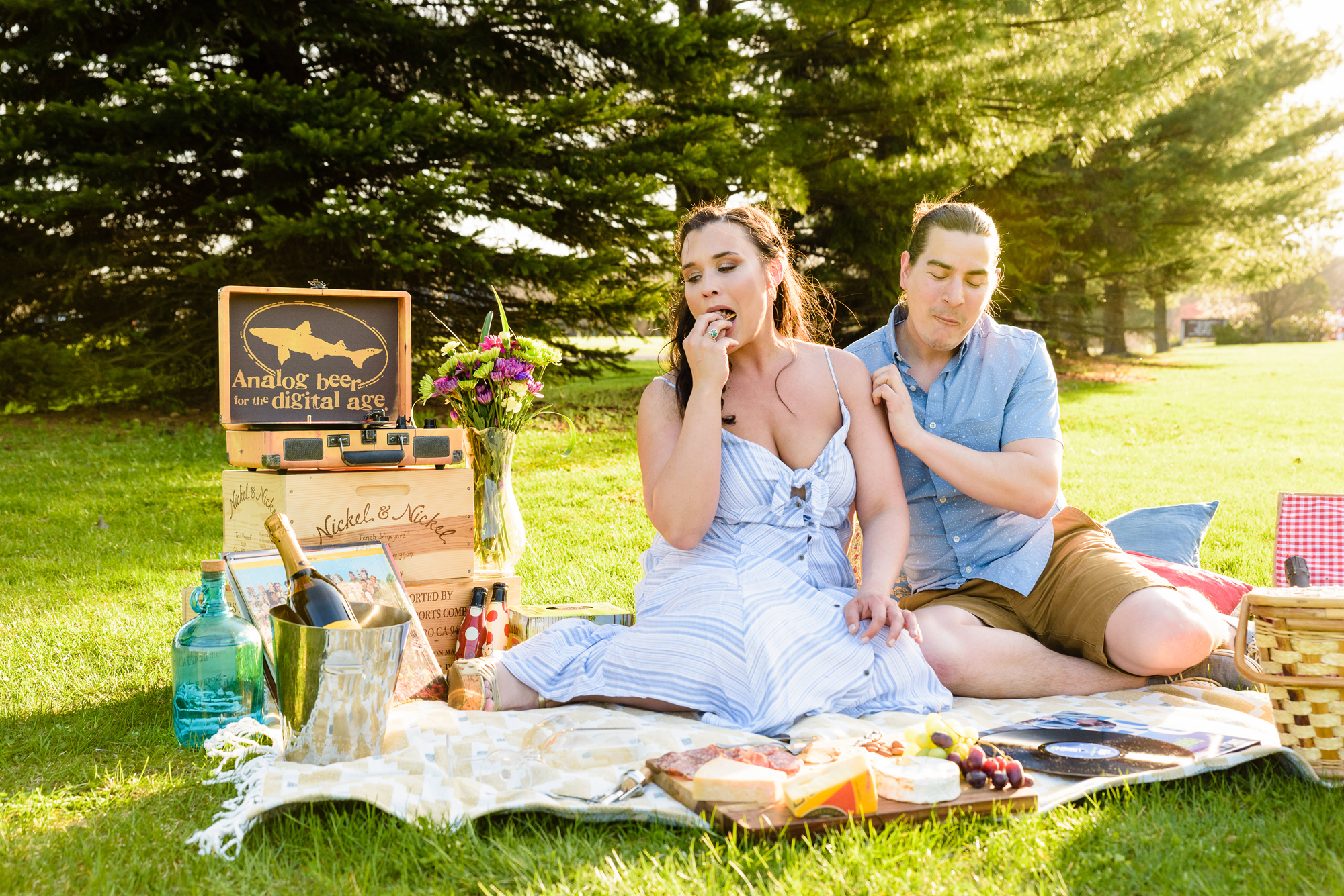 picnic styled engagement session at St Patrick's Park