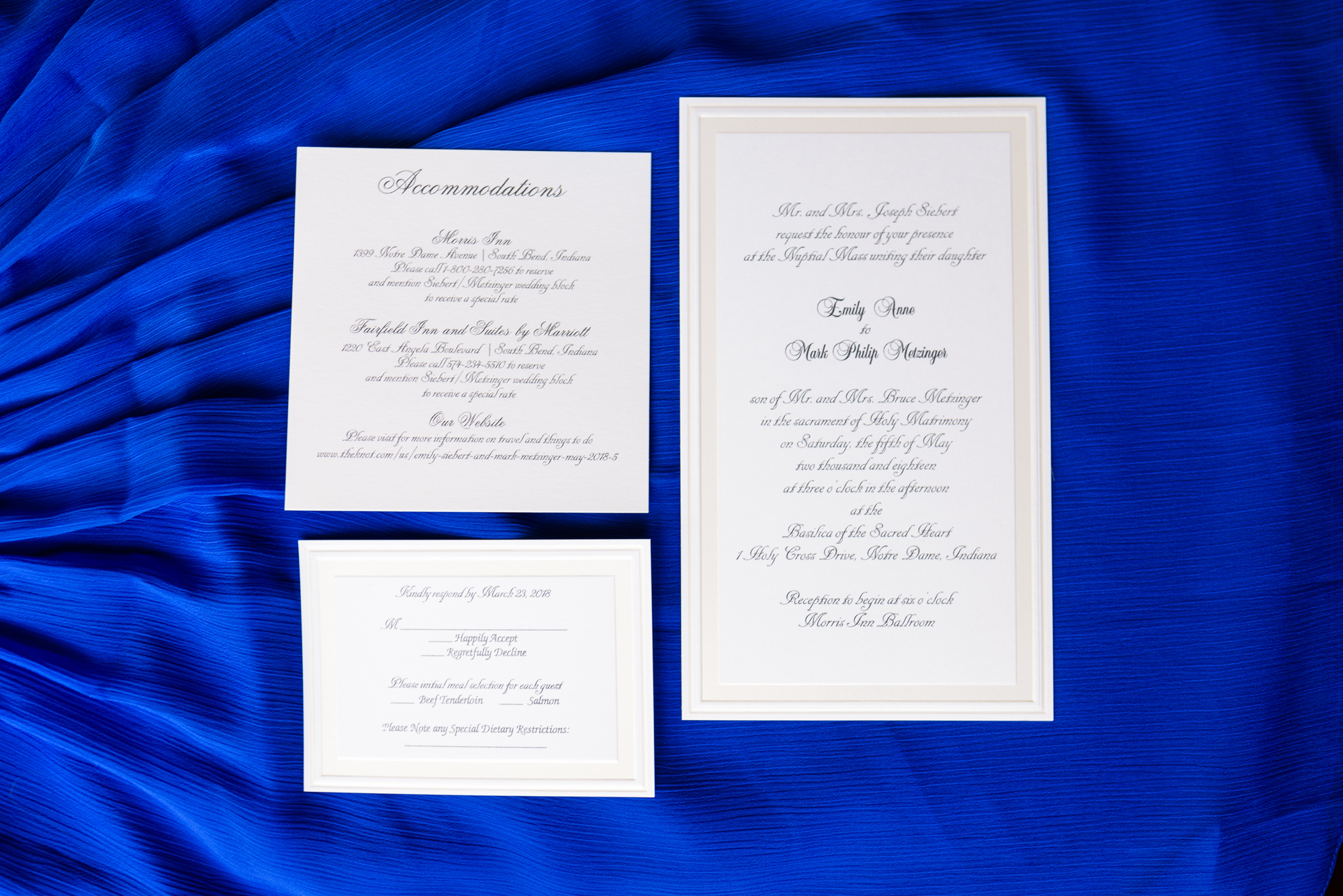 Louie's Tux Shop wedding invitation suite