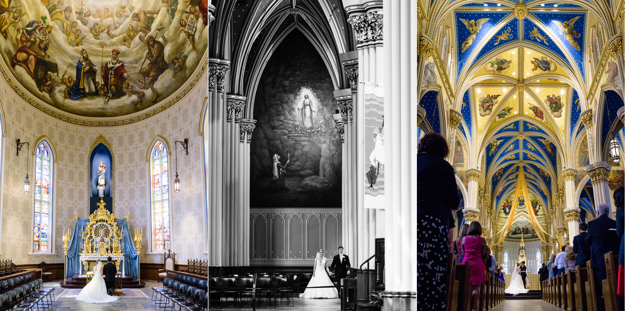 Wedding Ceremony at the Basilica of the Sacred Heart on the campus of Notre Dame