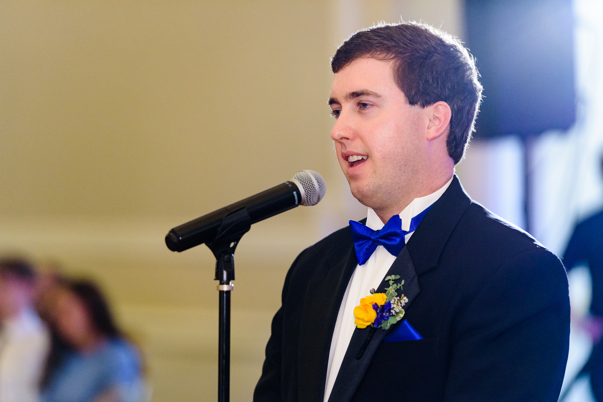 Best Man speech during a wedding reception at the Morris Inn on the campus of Notre Dame