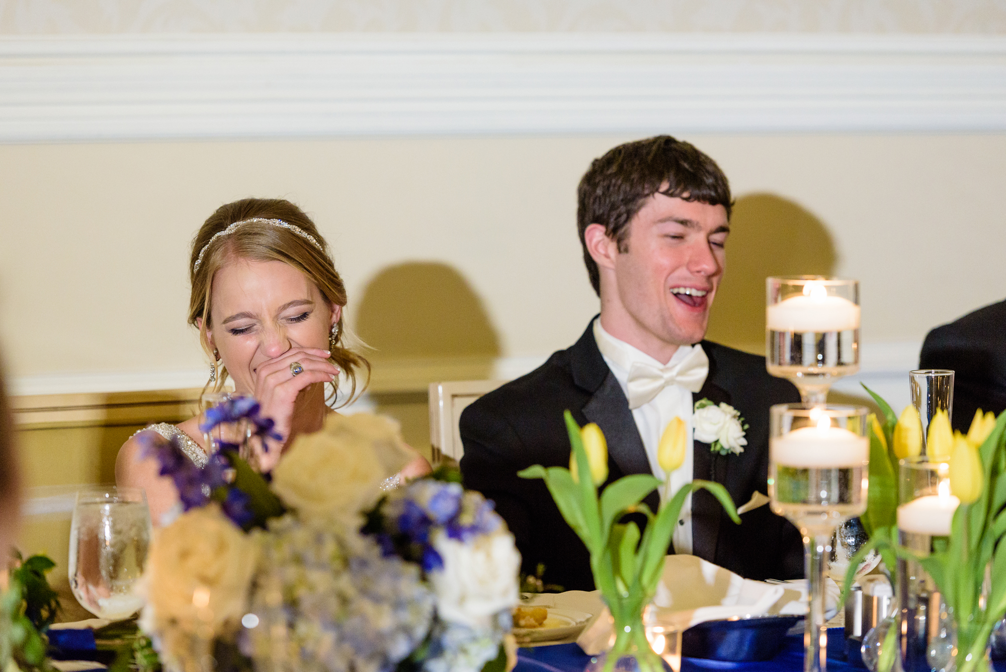 Maid of Honor speech during a wedding reception at the Morris Inn on the campus of Notre Dame