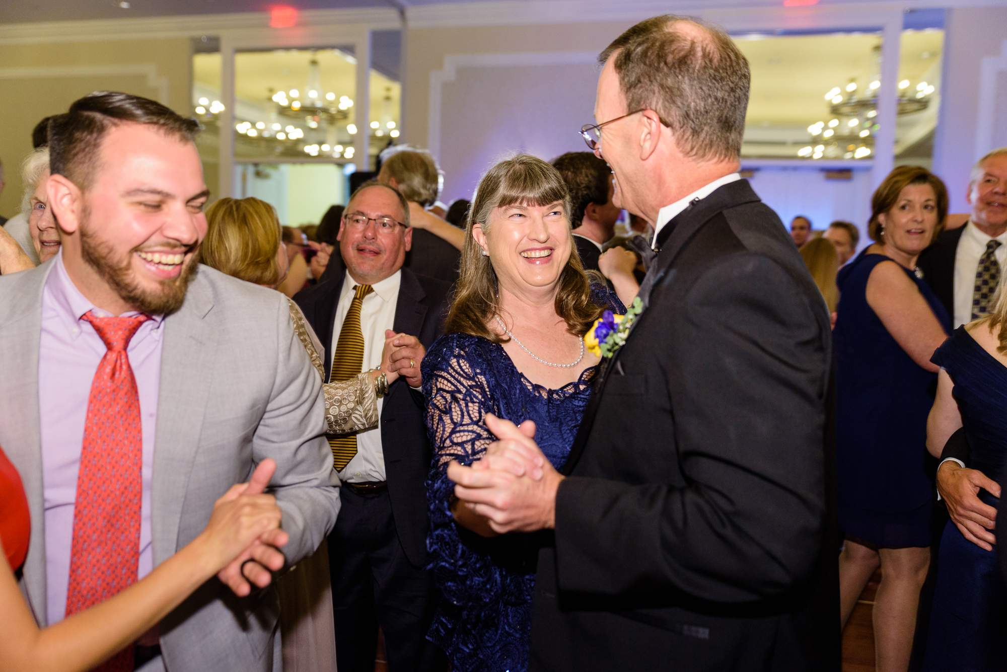 Wedding reception dancing to Bluewater Kings Band at the Morris Inn on the campus of Notre Dame