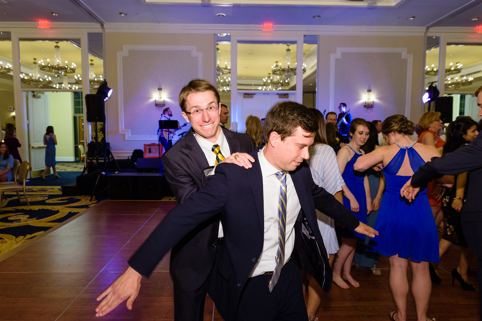 Wedding reception dancing to Bluewater Kings Band at the Morris Inn on the campus of Notre Dame