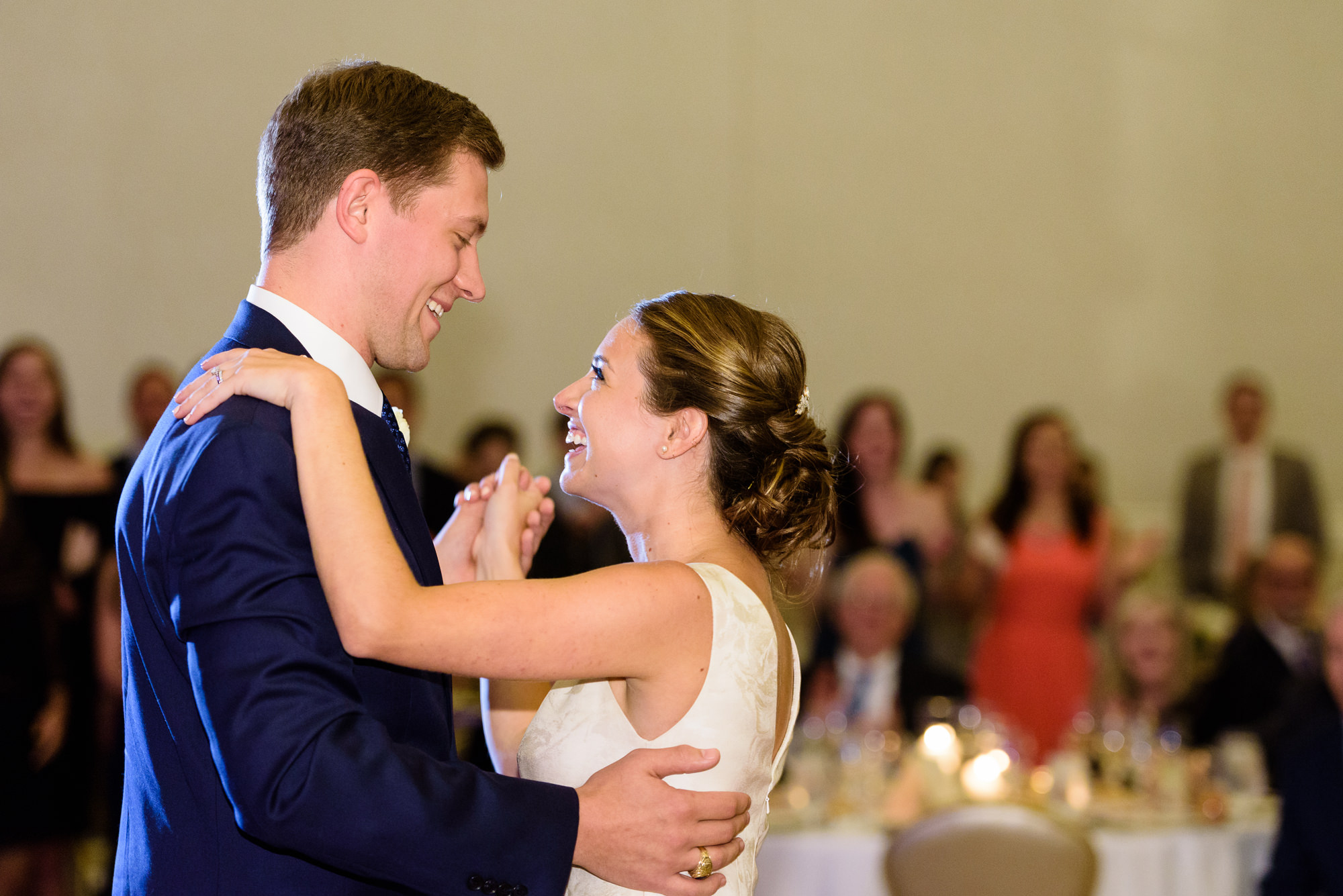 Bride & Groom's first dance at their wedding reception at the Morris Inn on the campus of the University of Notre Dame