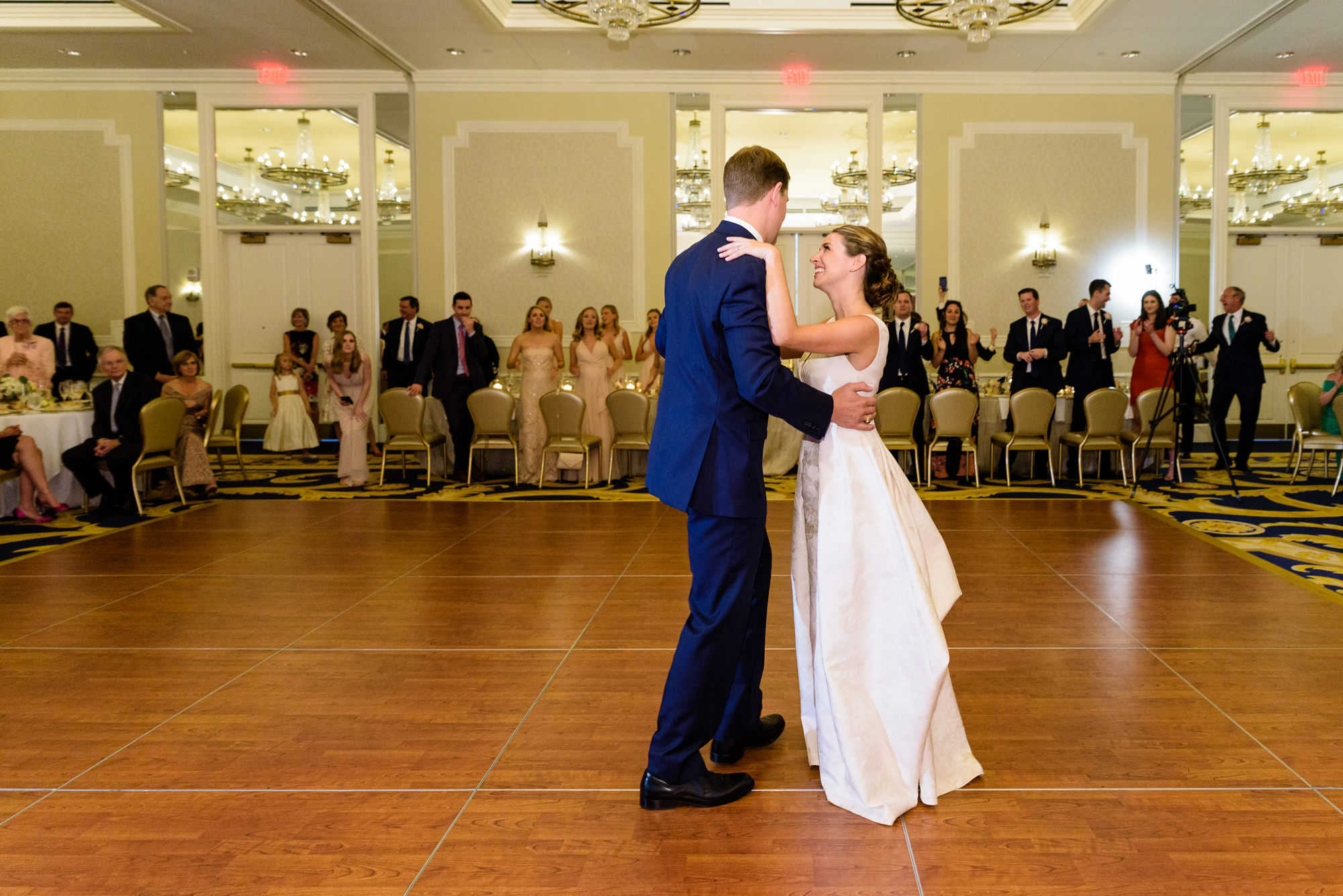 Bride & Groom's first dance at their wedding reception at the Morris Inn on the campus of the University of Notre Dame