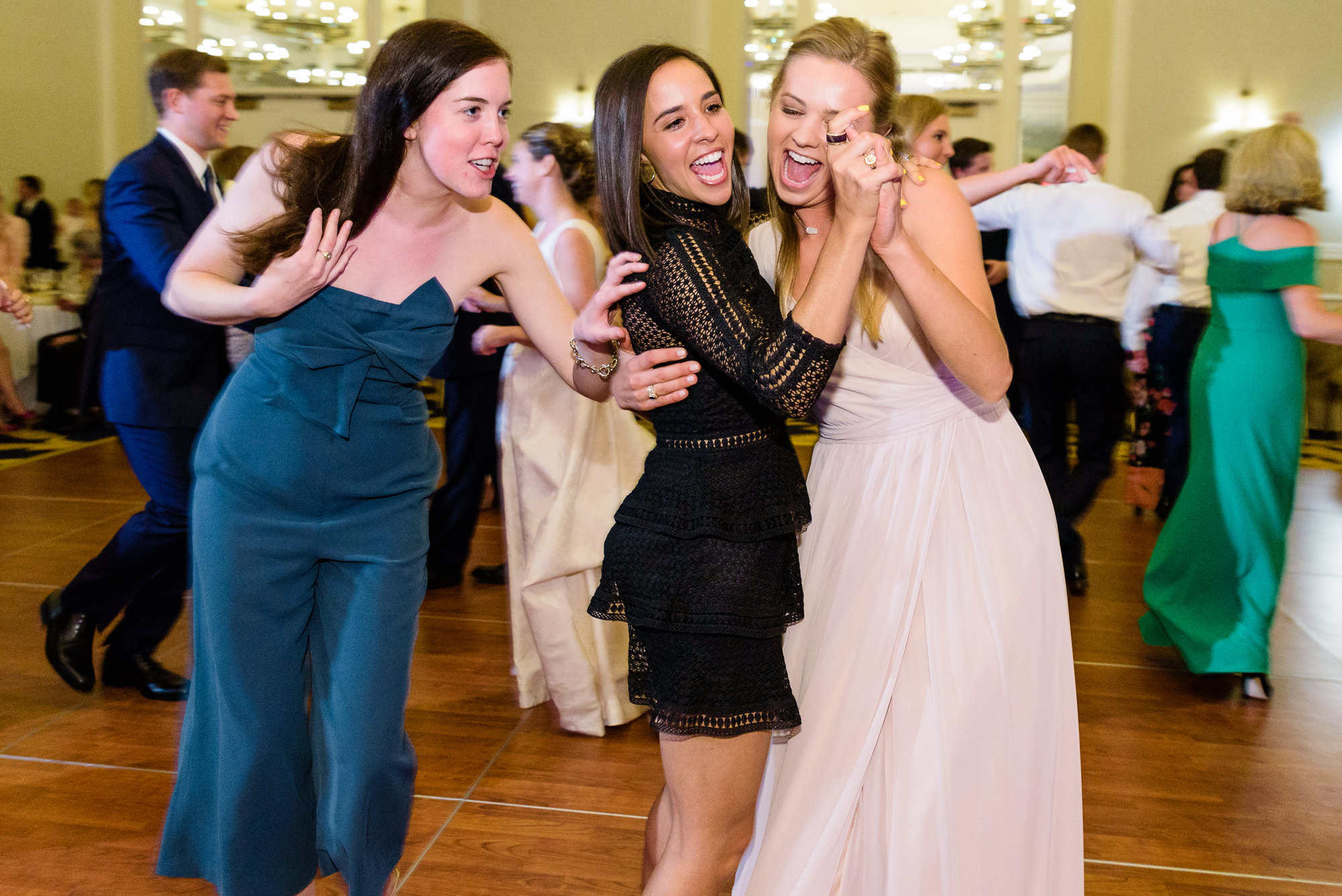 Dancing at a wedding reception at the Morris Inn on the campus of the University of Notre Dame