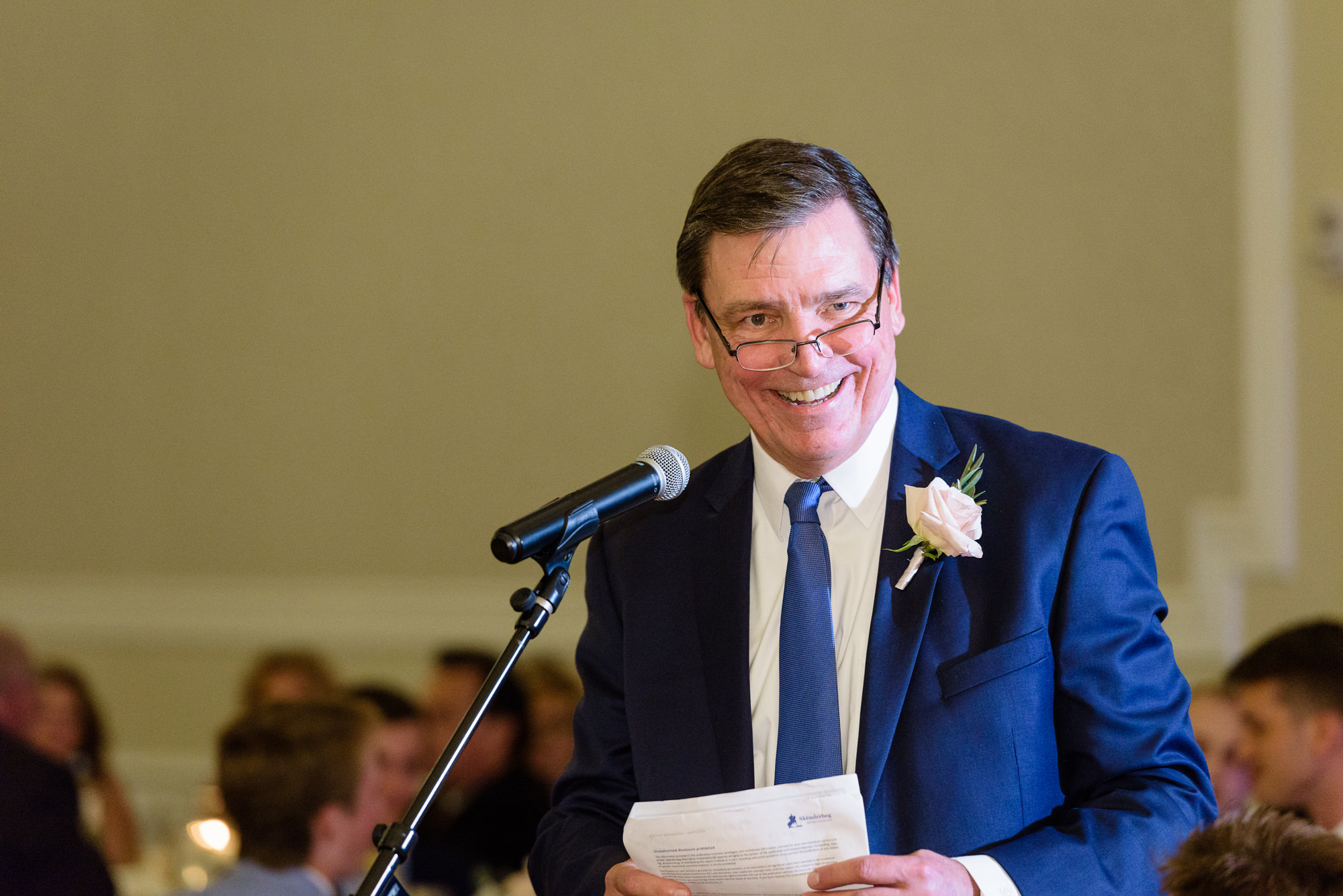 Father's speech at a wedding reception at the Morris Inn on the campus of the University of Notre Dame