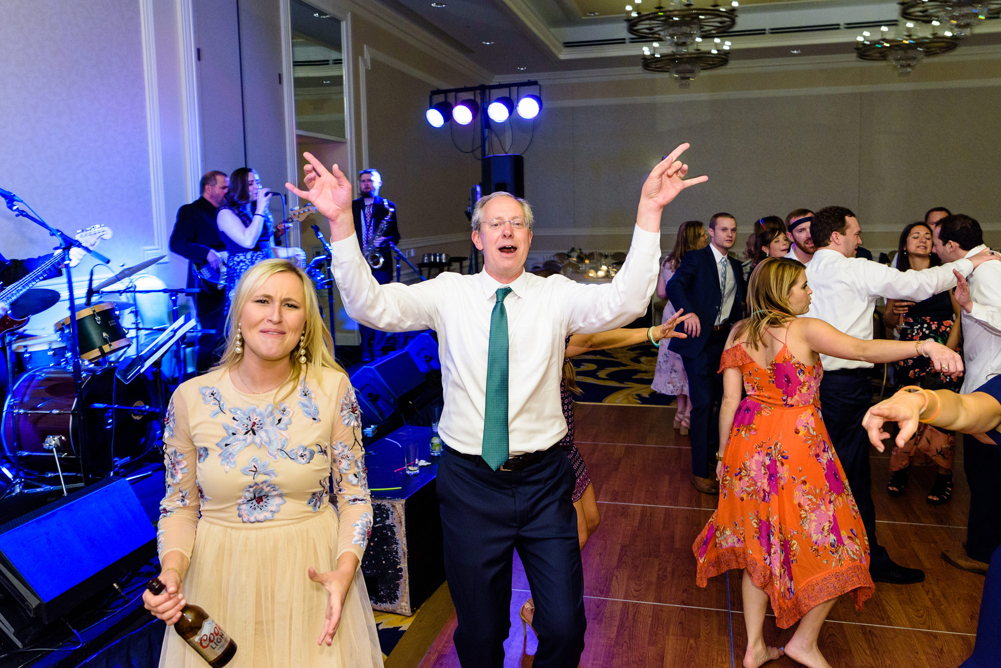 Dancing at a wedding reception at the Morris Inn on the campus of the University of Notre Dame