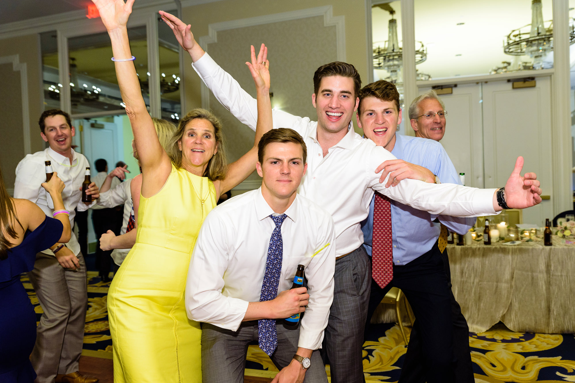 Dancing at a wedding reception at the Morris Inn on the campus of the University of Notre Dame