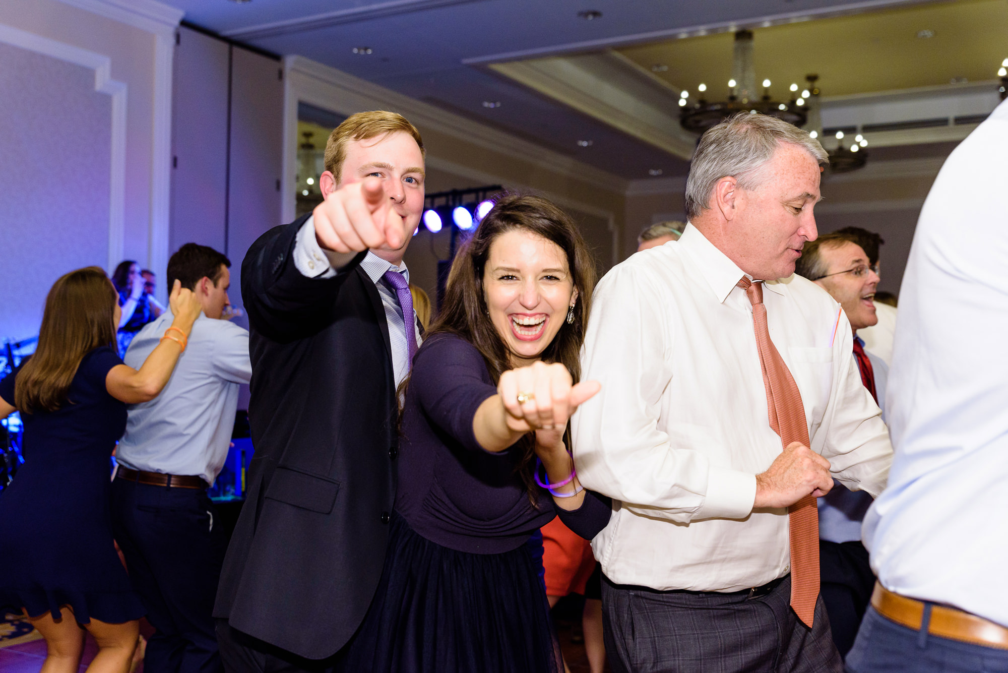 Dancing at a wedding reception at the Morris Inn on the campus of the University of Notre Dame