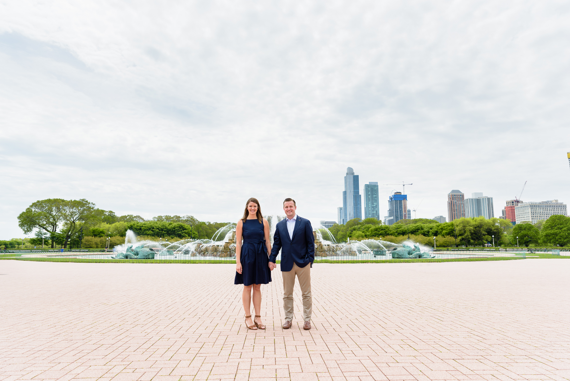 engagement session at Buckingham Fountain in Chicago