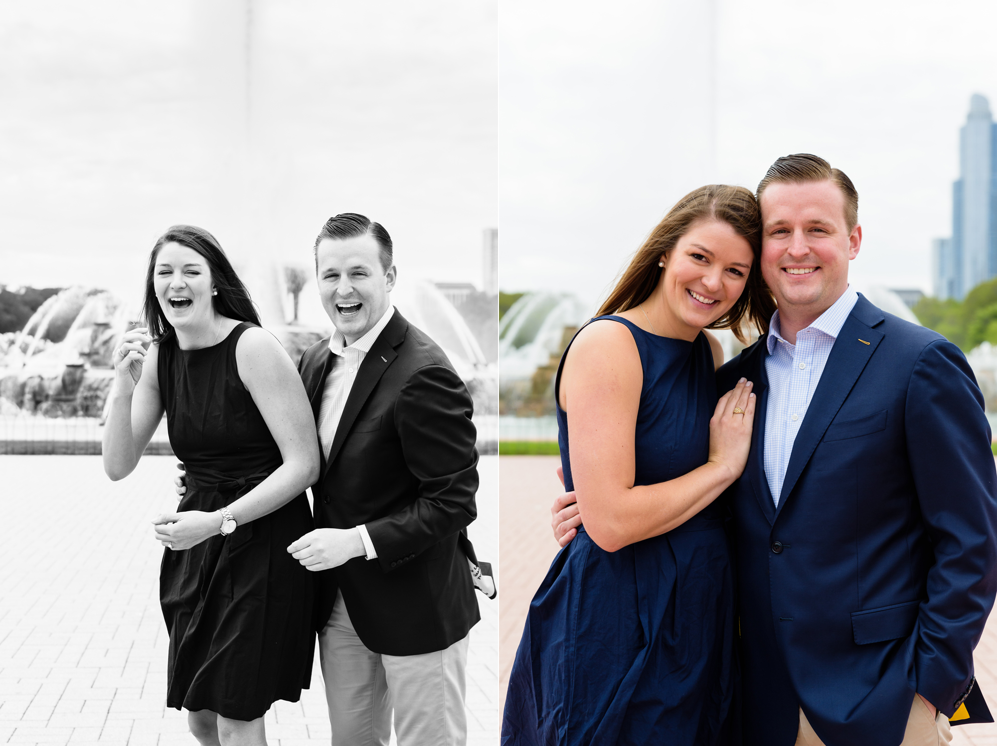 engagement session at Buckingham Fountain in Chicago