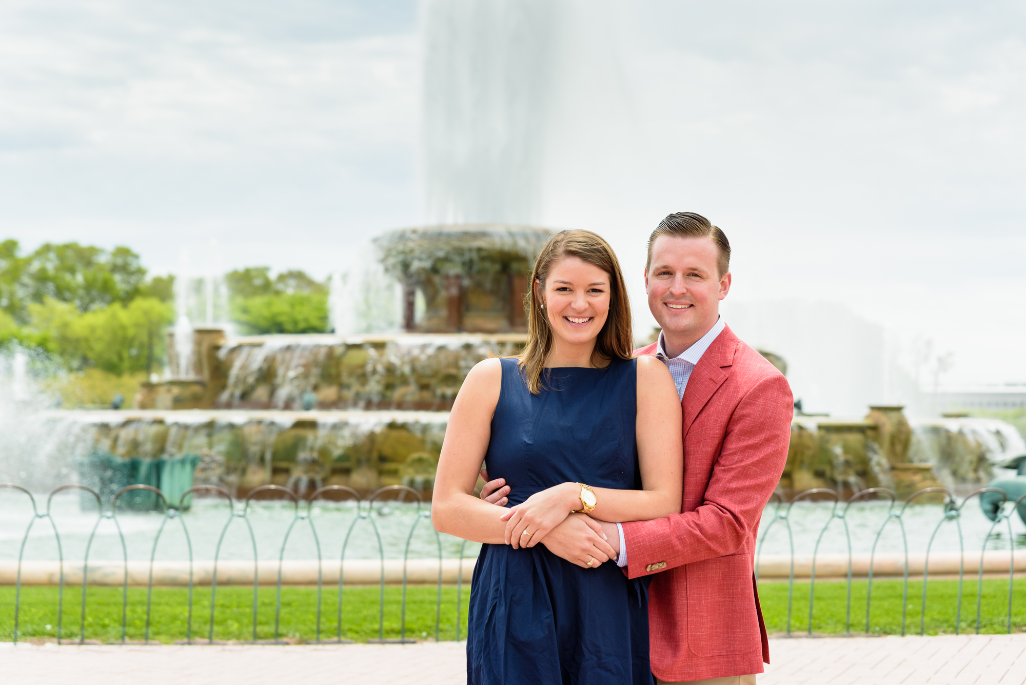 engagement session at Buckingham Fountain in Chicago