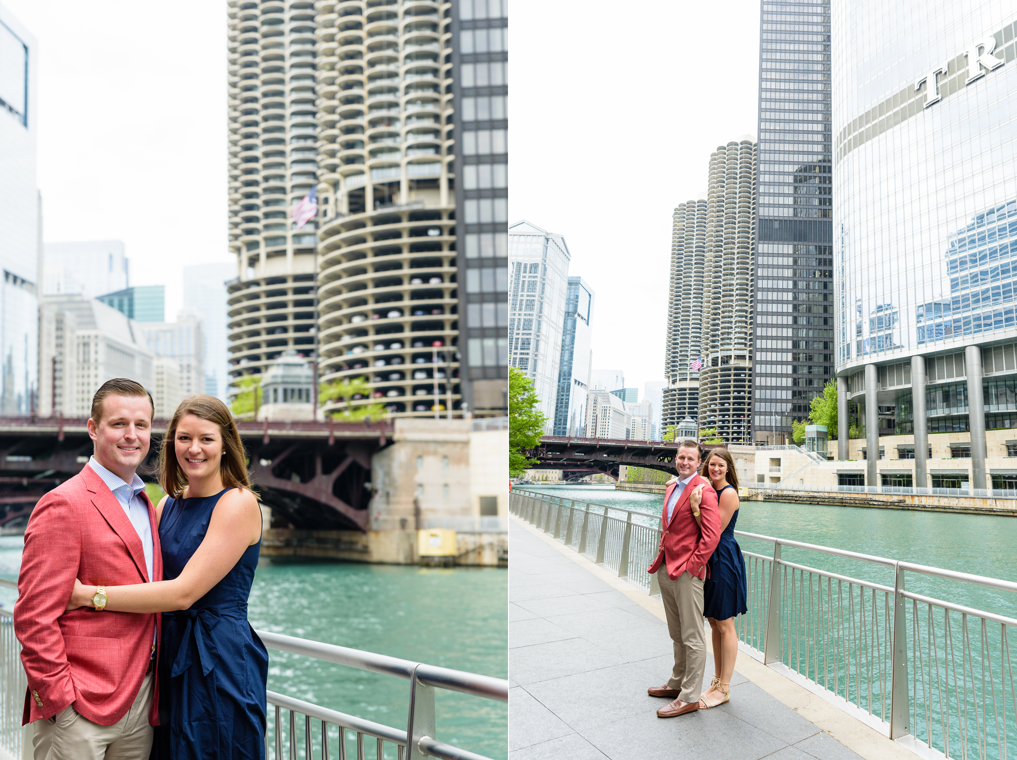 engagement session at Chicago River in Chicago