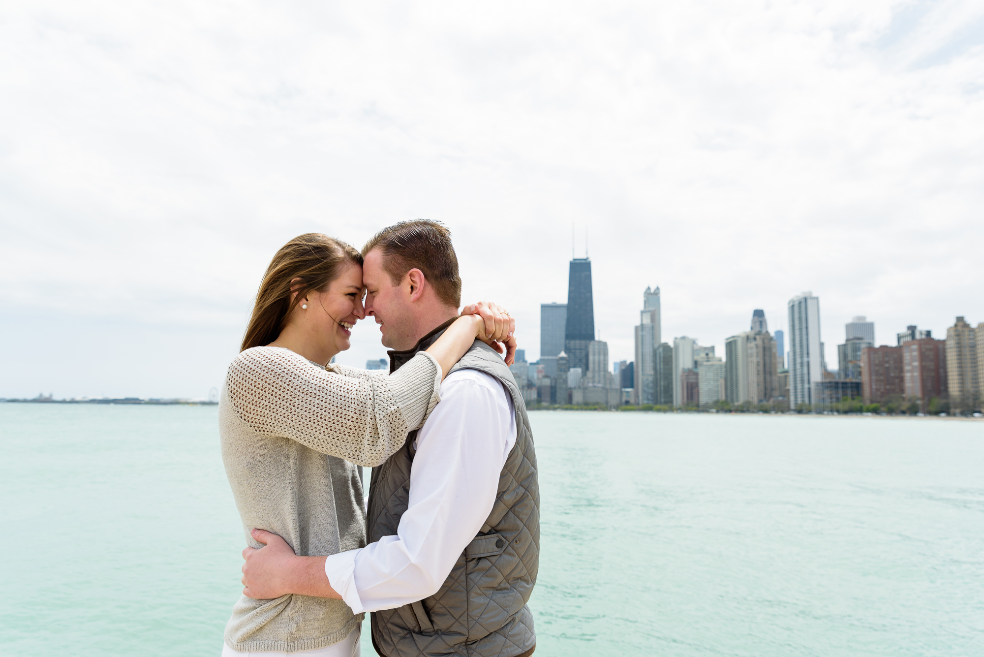 engagement session at North Beach Pier in Chicago