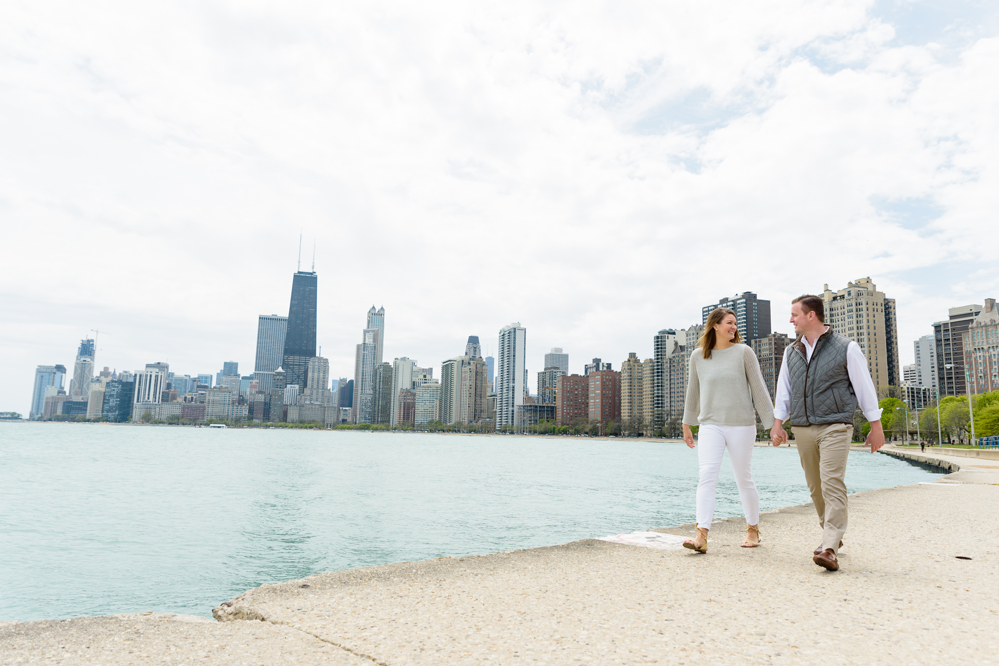 engagement session at North Beach Pier in Chicago