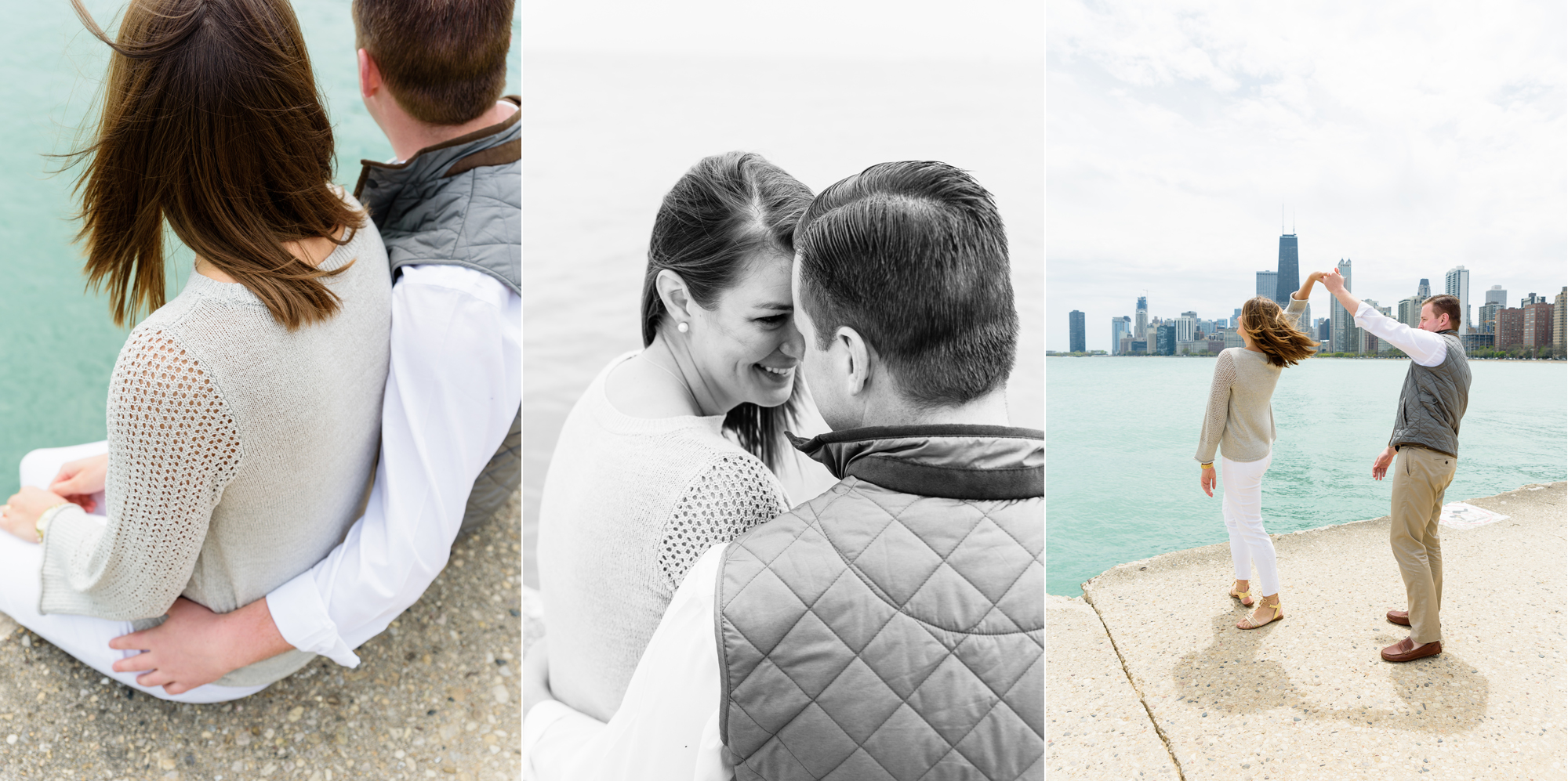 engagement session at North Beach Pier in Chicago