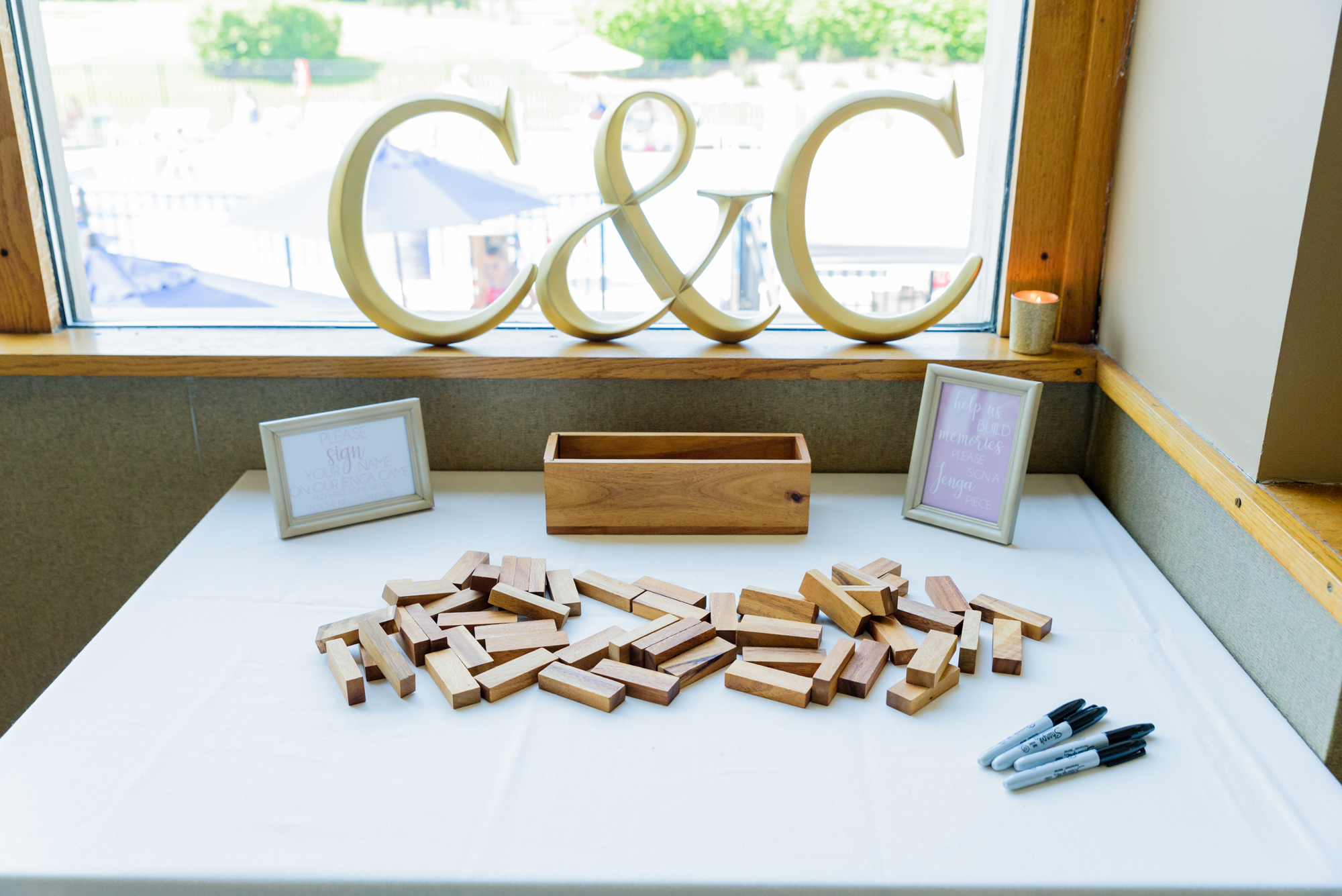 wedding details for a wedding reception at Morris Park Country Club