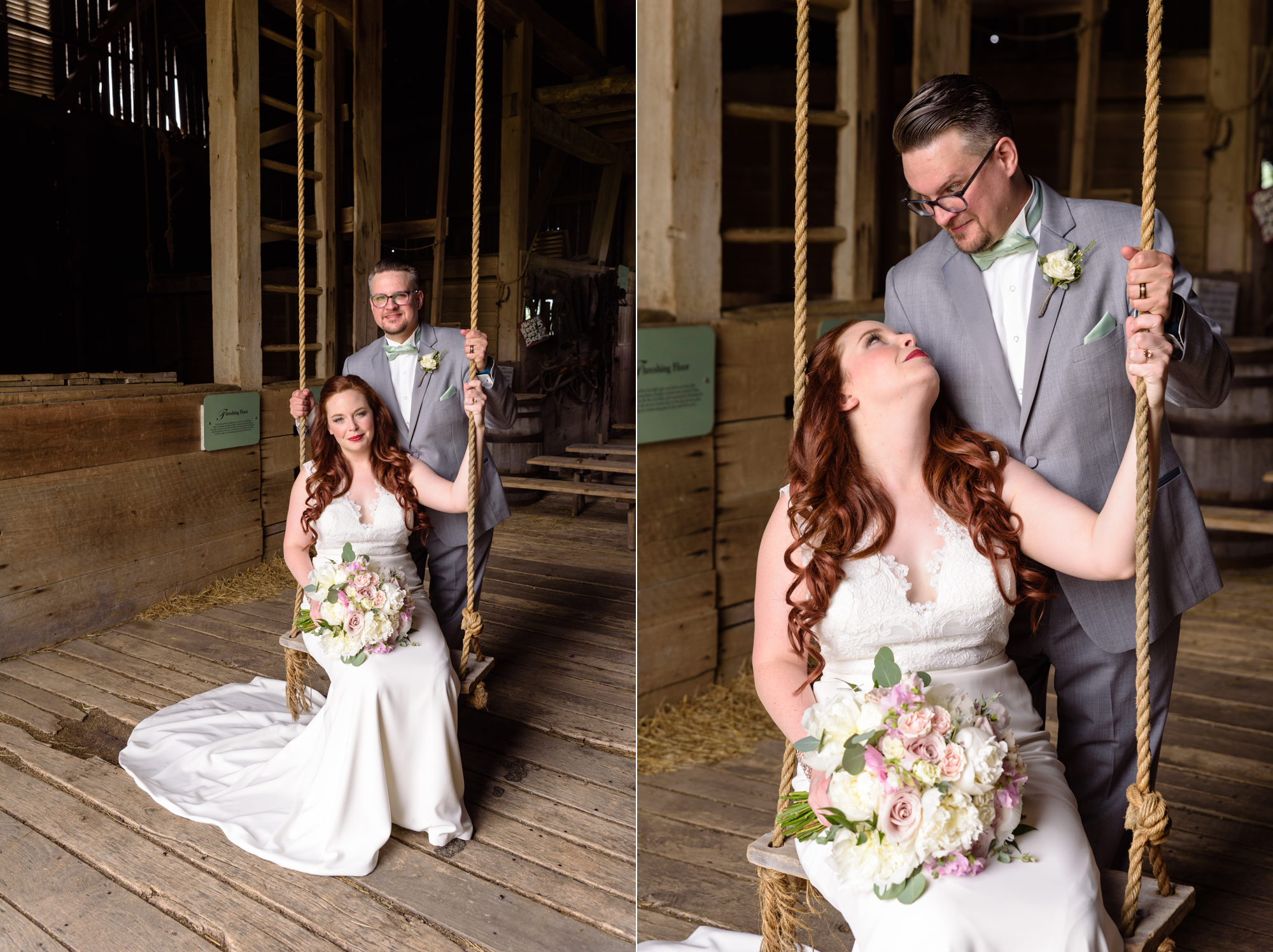 Bride & Groom portraits before their wedding at Amish Acres