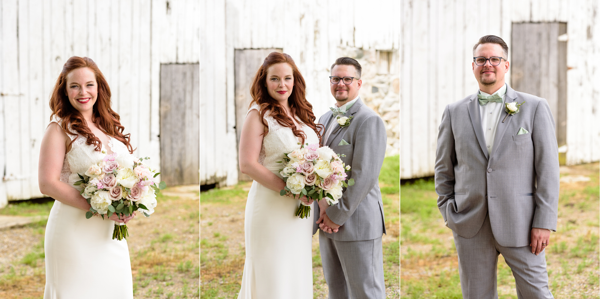 Bride & Groom portraits before their wedding at Amish Acres