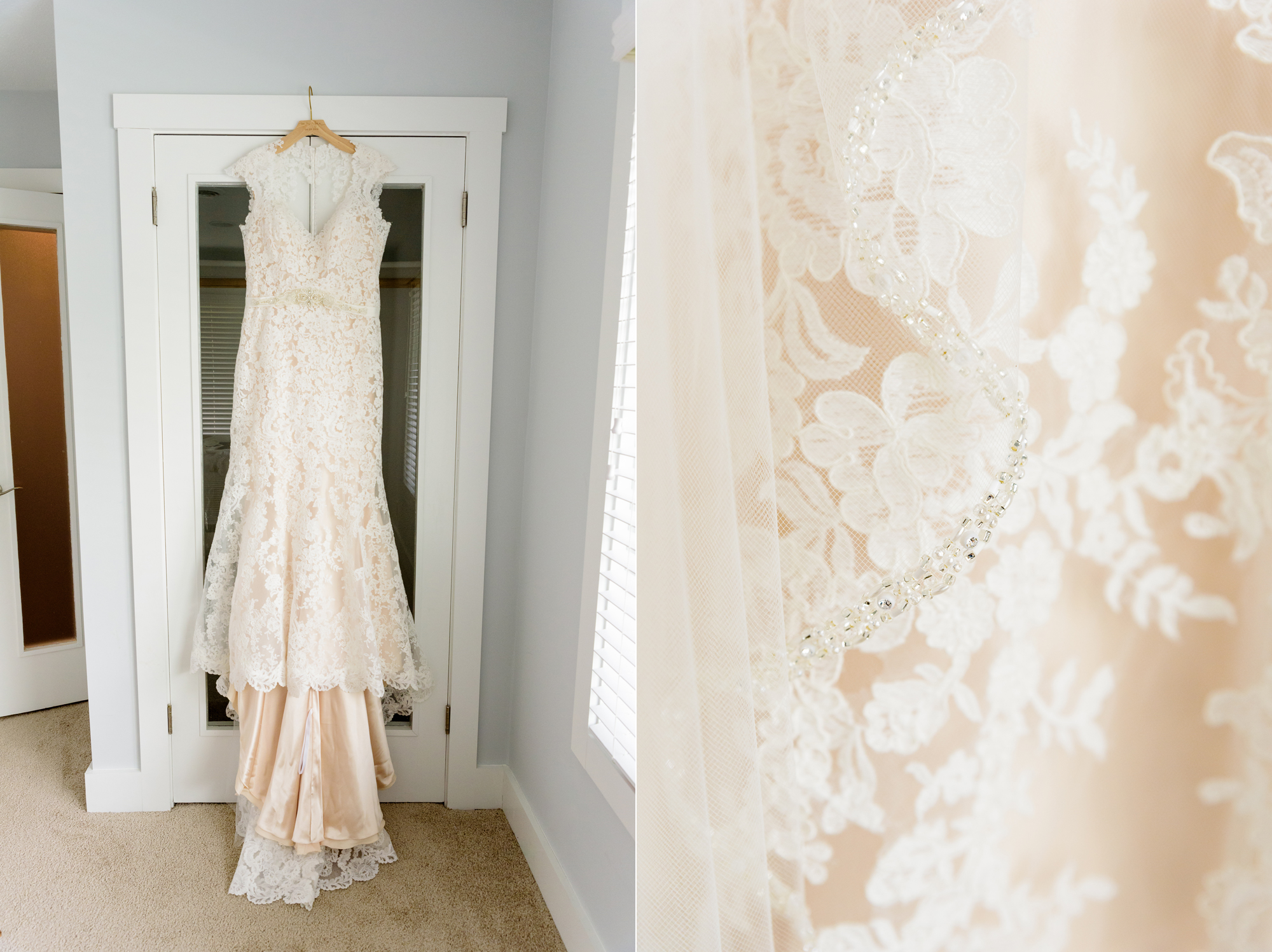 Bride's details for her wedding ceremony at the Basilica of the Sacred Heart on the campus of University of Notre Dame