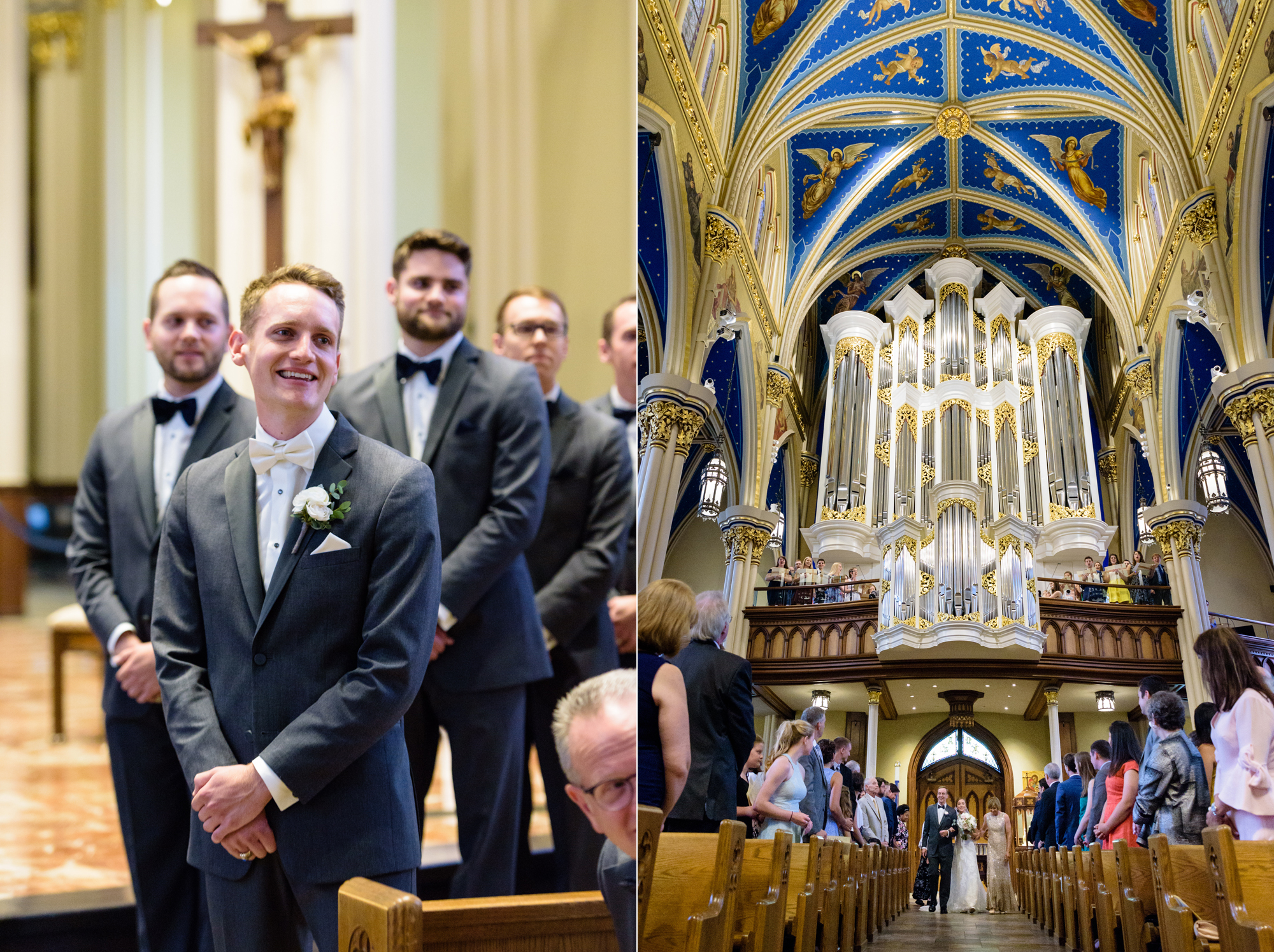 wedding ceremony at the Basilica of the Sacred Heart on the campus of the University of Notre Dame