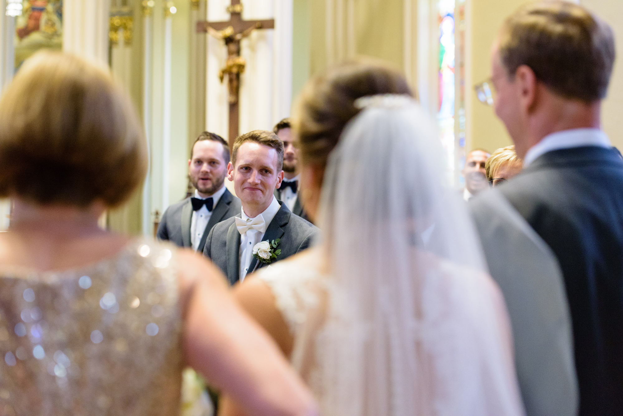 wedding ceremony at the Basilica of the Sacred Heart on the campus of the University of Notre Dame