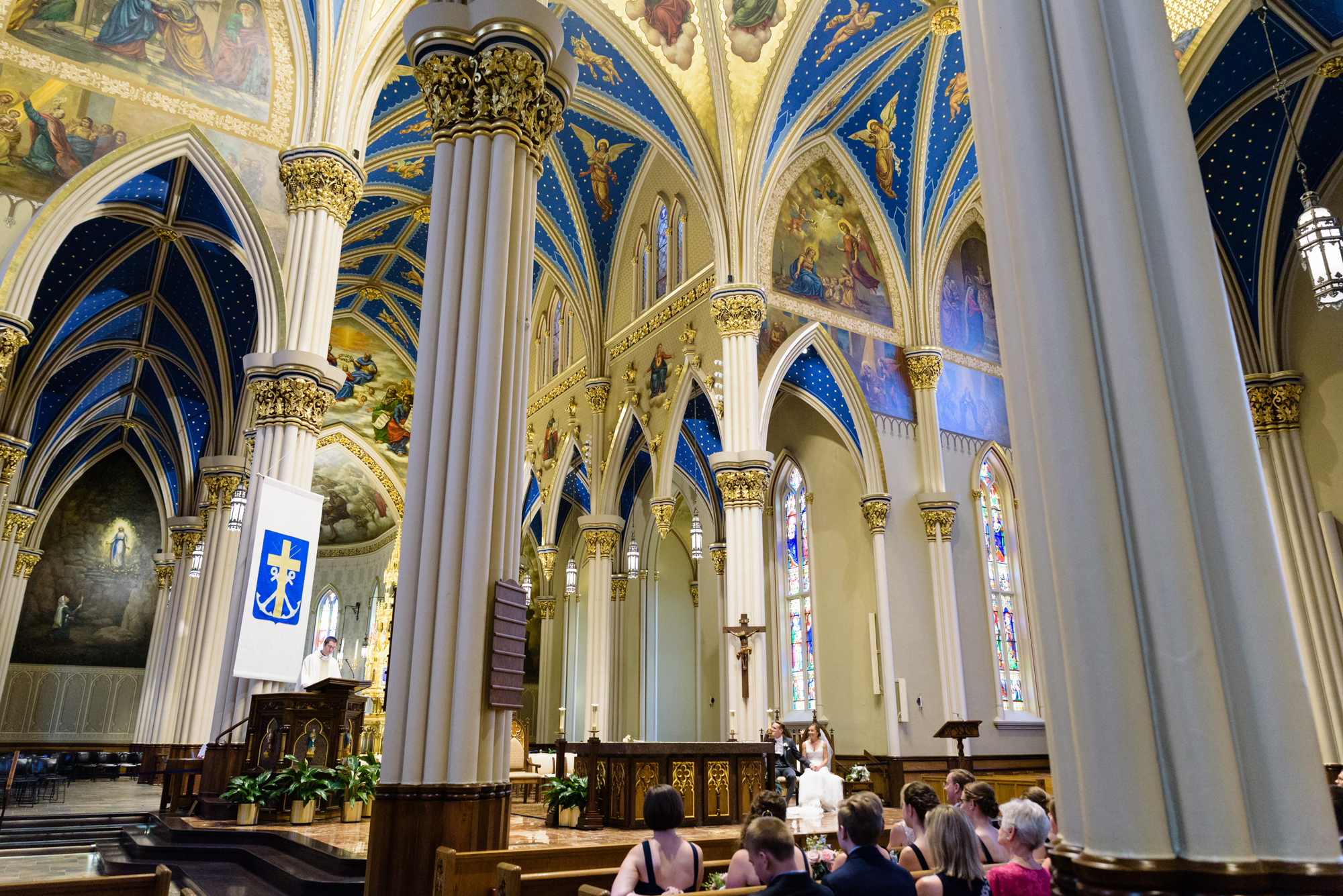 wedding ceremony at the Basilica of the Sacred Heart on the campus of the University of Notre Dame