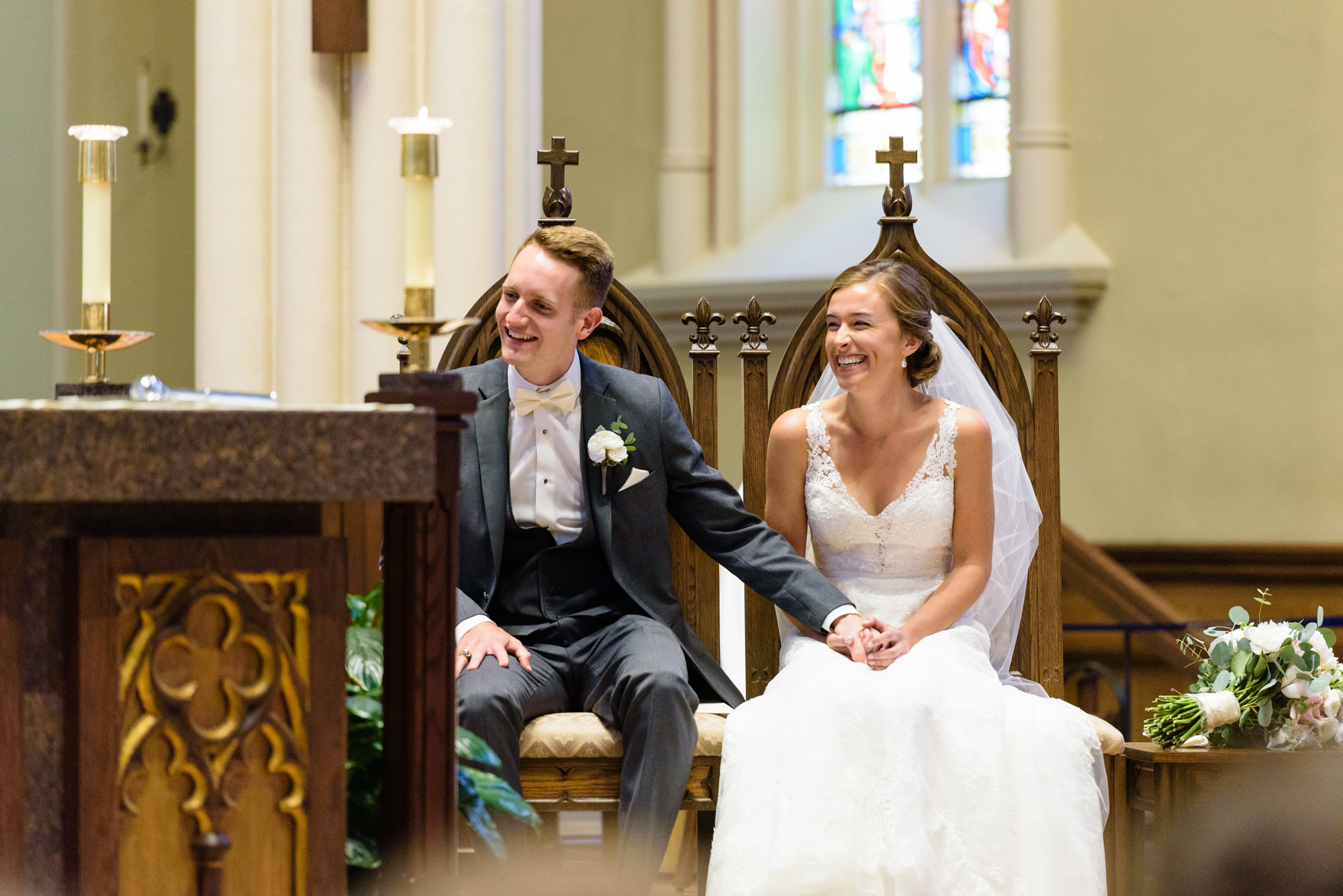 wedding ceremony at the Basilica of the Sacred Heart on the campus of the University of Notre Dame