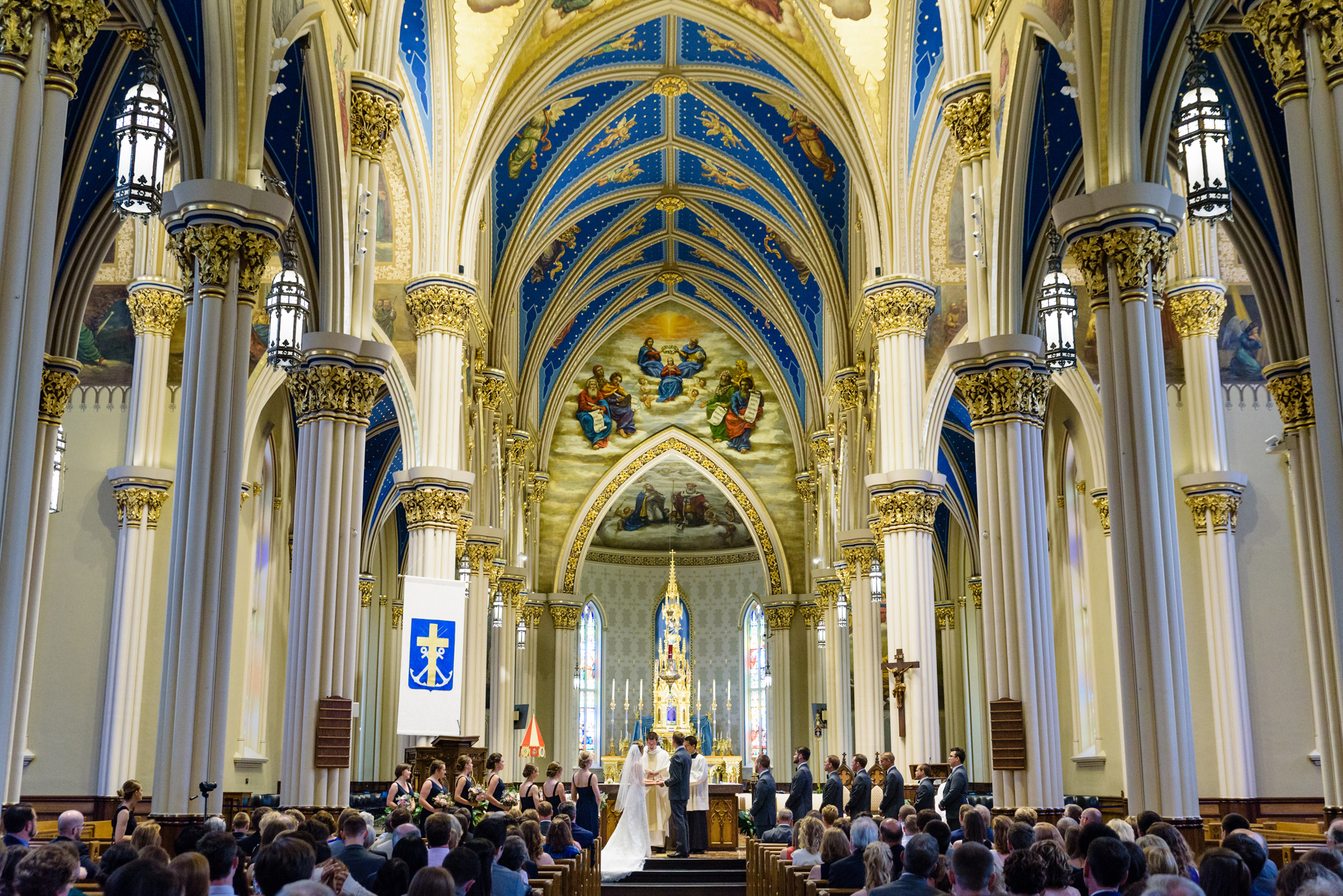 wedding ceremony at the Basilica of the Sacred Heart on the campus of the University of Notre Dame