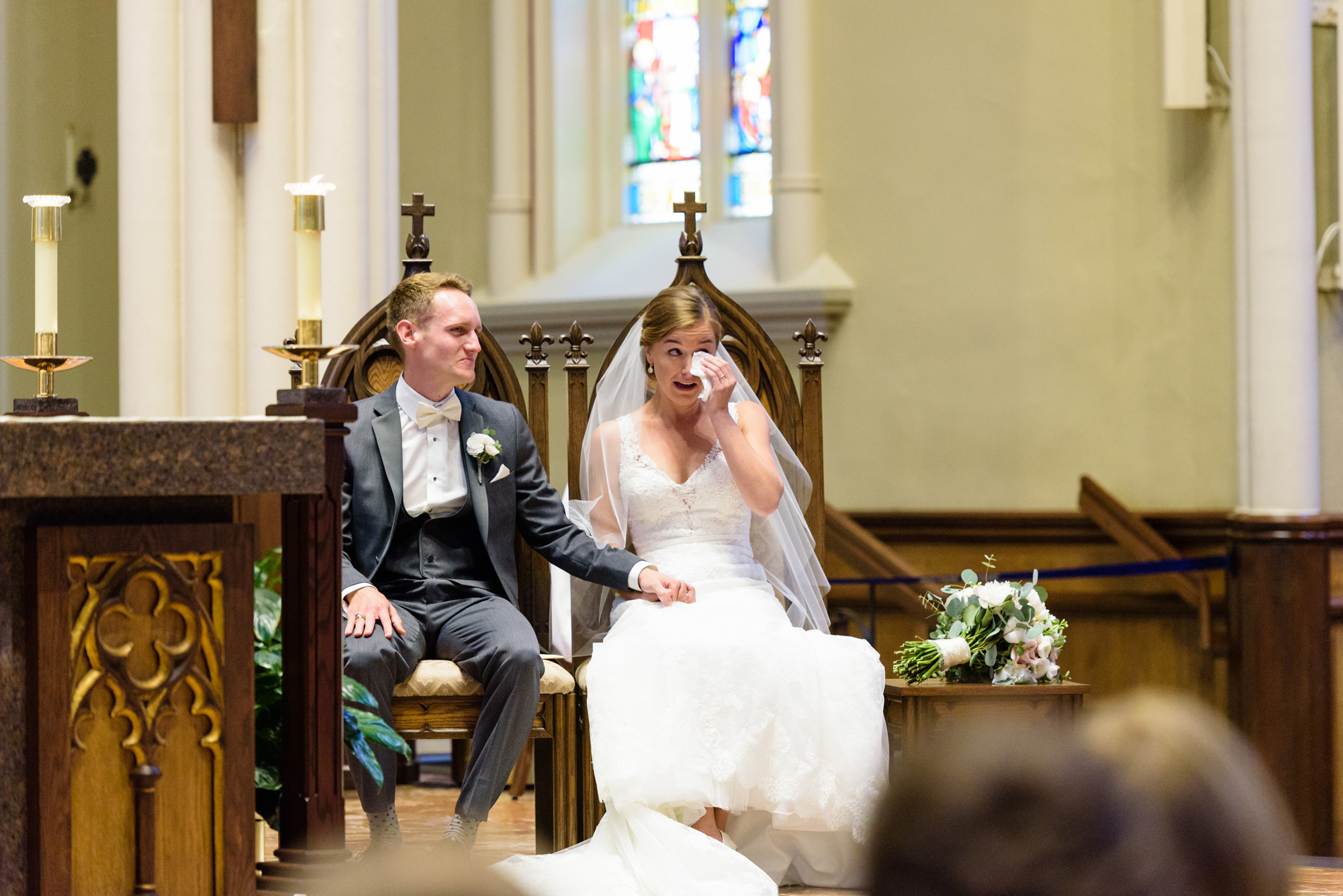 wedding ceremony at the Basilica of the Sacred Heart on the campus of the University of Notre Dame