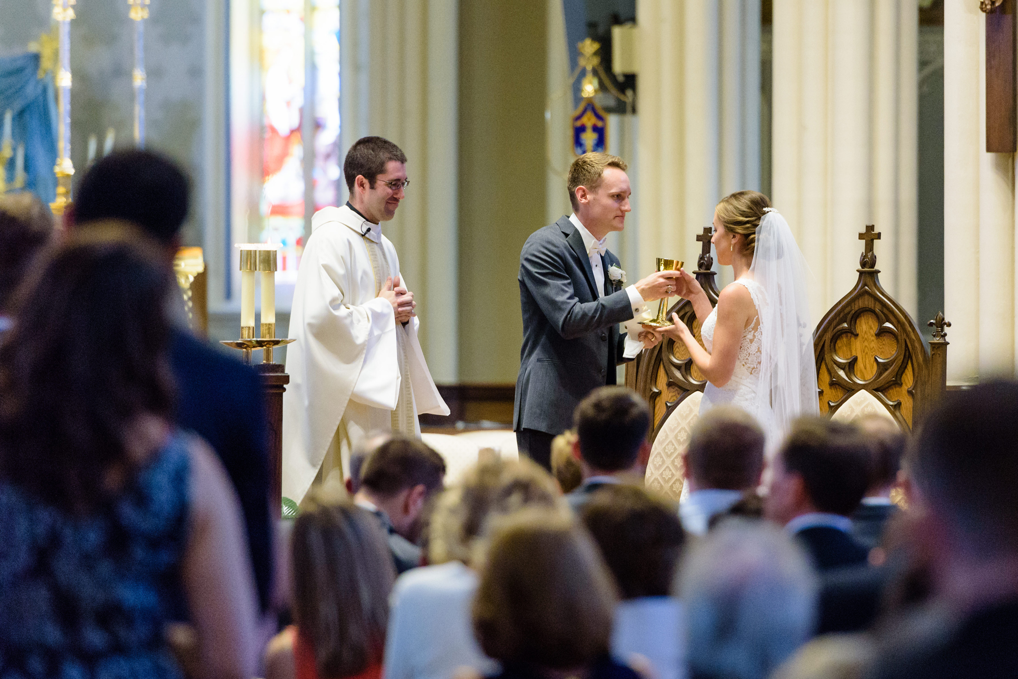 wedding ceremony at the Basilica of the Sacred Heart on the campus of the University of Notre Dame