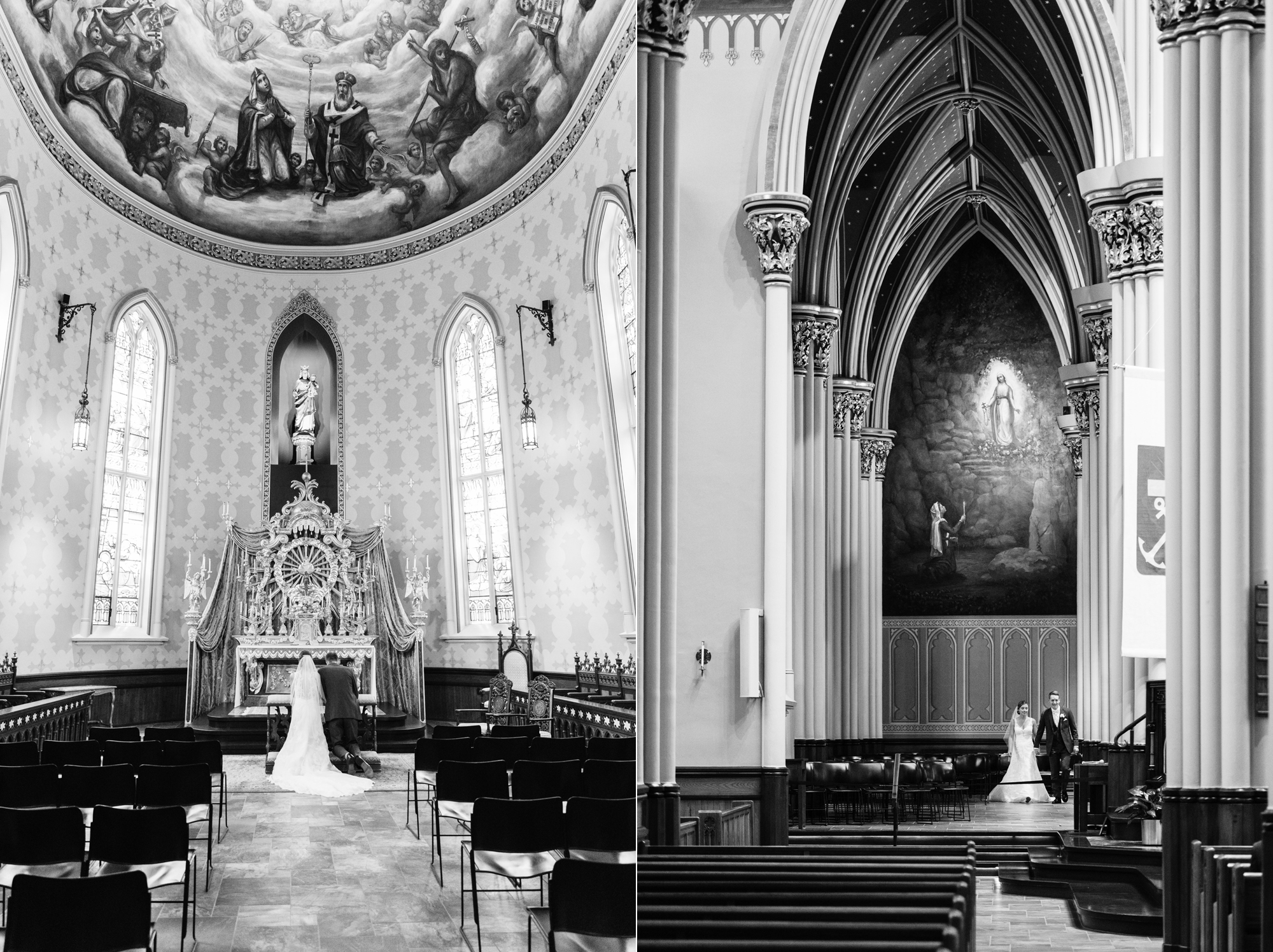 wedding ceremony at the Basilica of the Sacred Heart on the campus of the University of Notre Dame