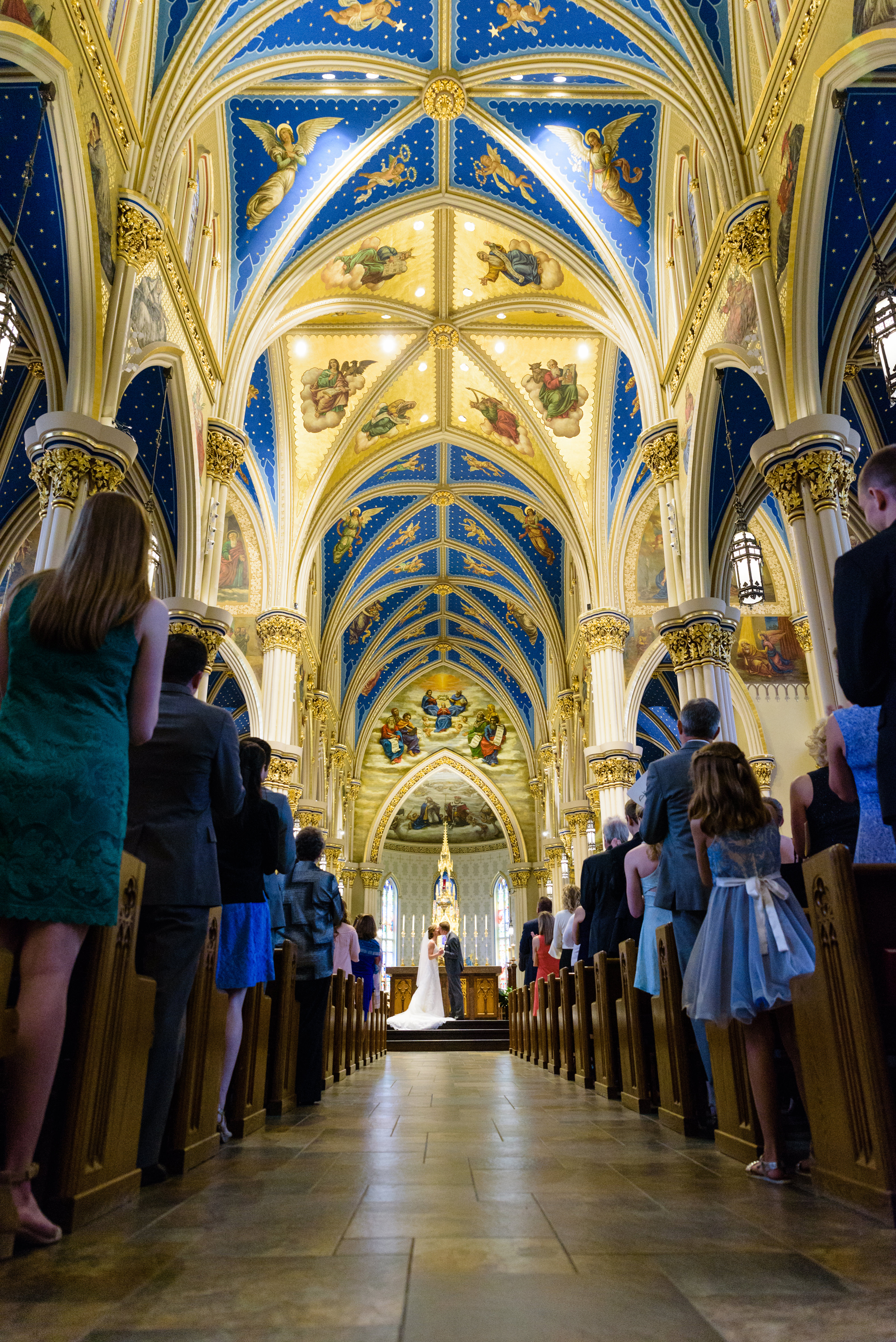 wedding ceremony at the Basilica of the Sacred Heart on the campus of the University of Notre Dame