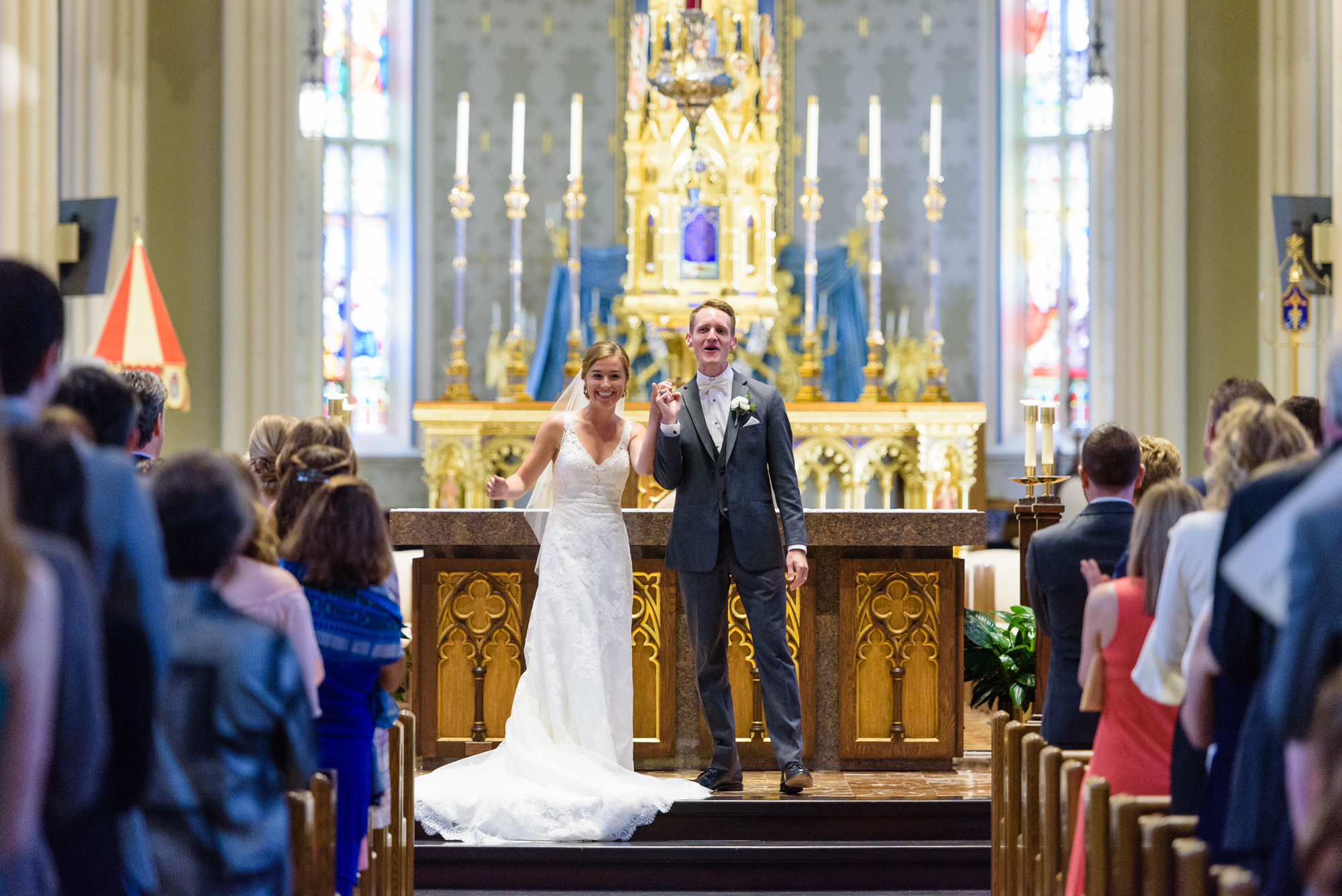 wedding ceremony at the Basilica of the Sacred Heart on the campus of the University of Notre Dame