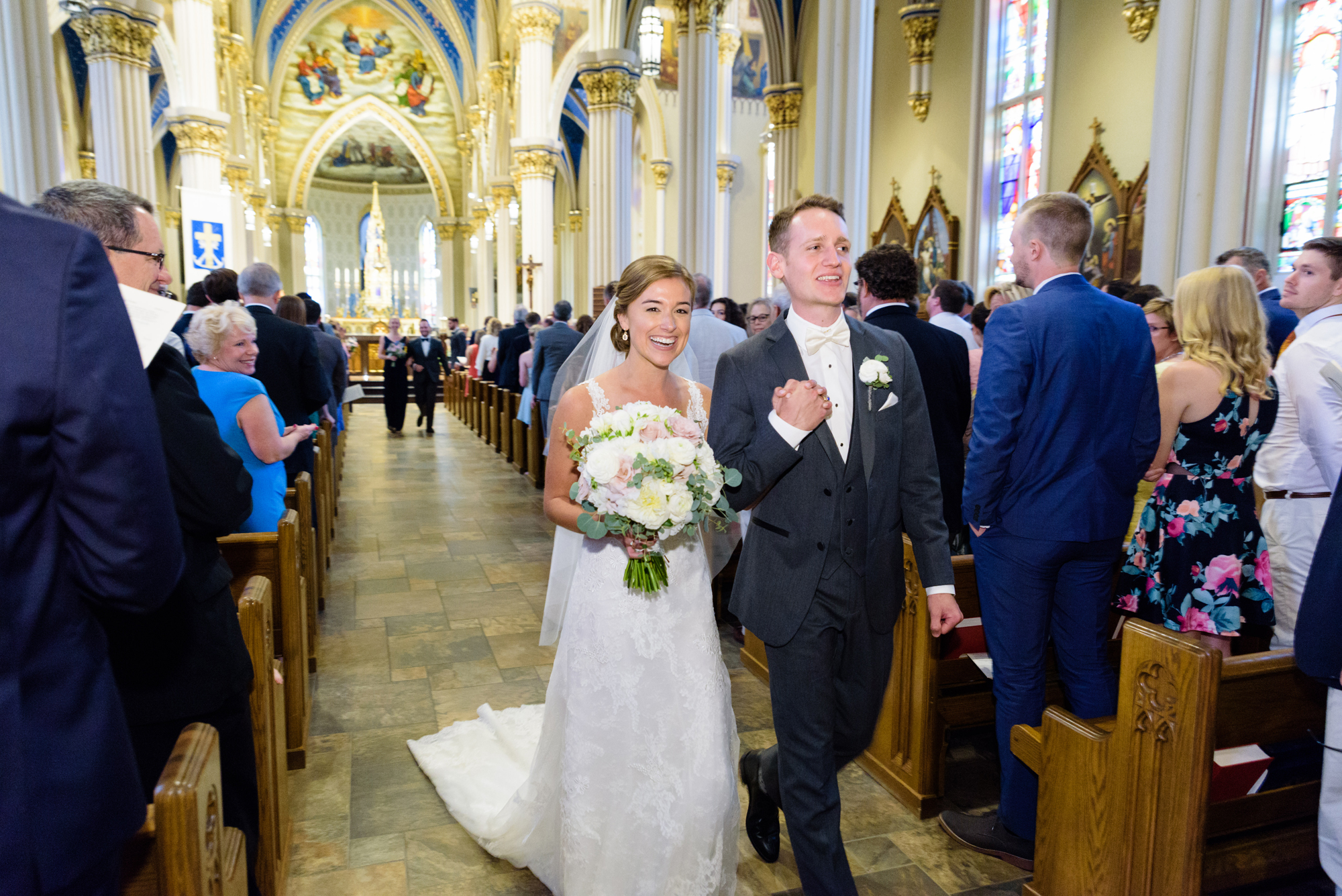 wedding ceremony at the Basilica of the Sacred Heart on the campus of the University of Notre Dame