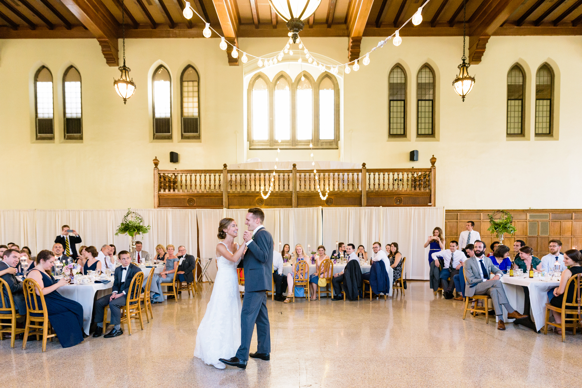 First Dance at a Wedding reception in South Dining Hall on the campus of the University of Notre Dame