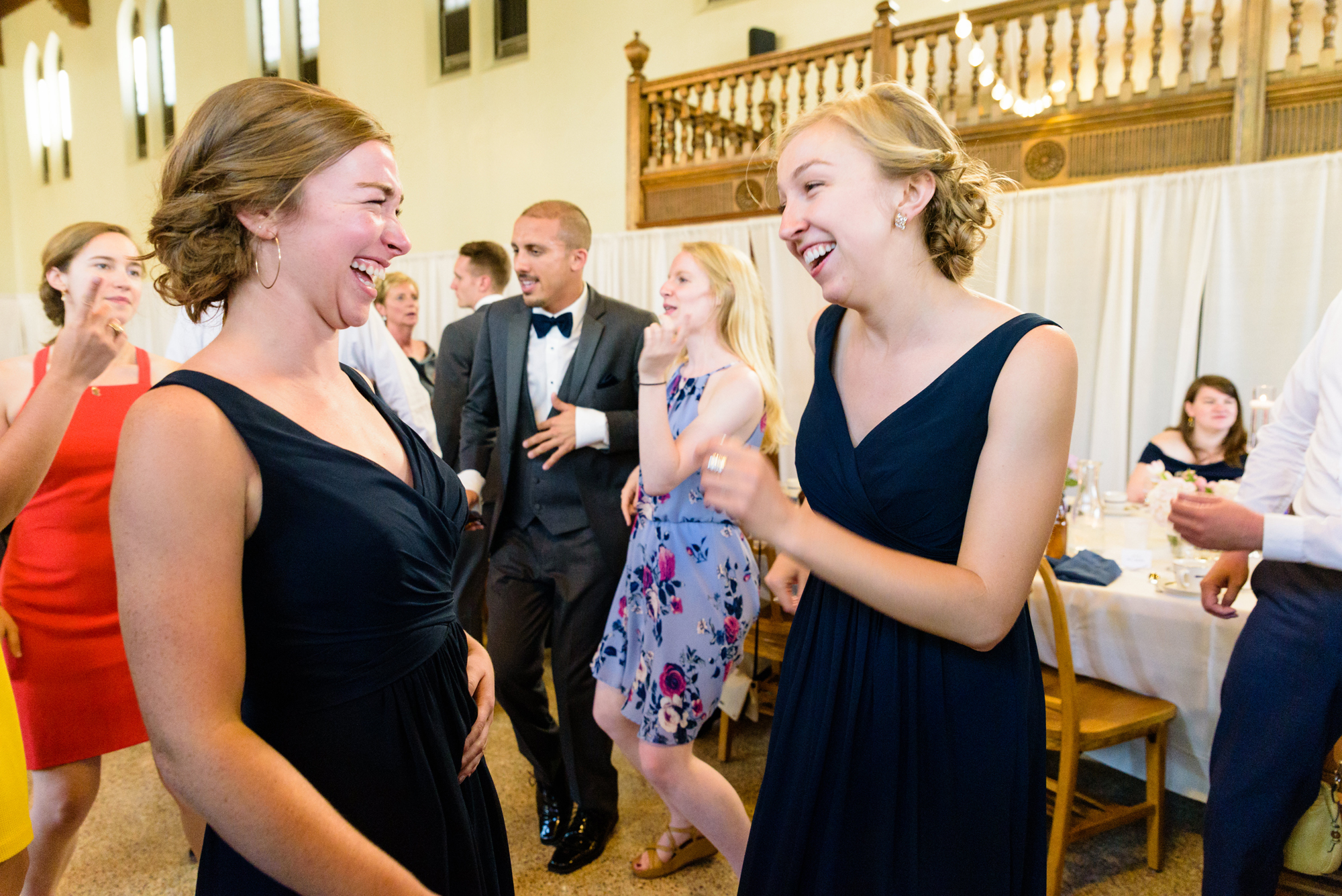 Wedding reception in South Dining Hall on the campus of the University of Notre Dame