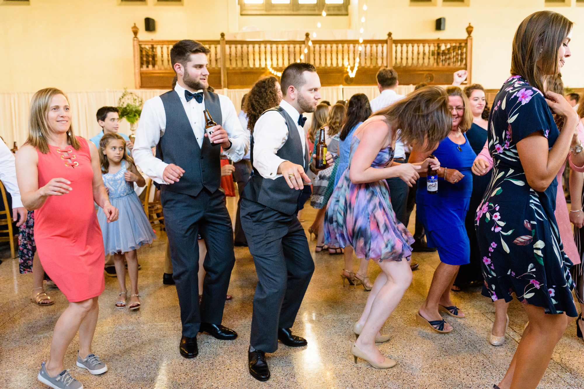 Wedding reception in South Dining Hall on the campus of the University of Notre Dame