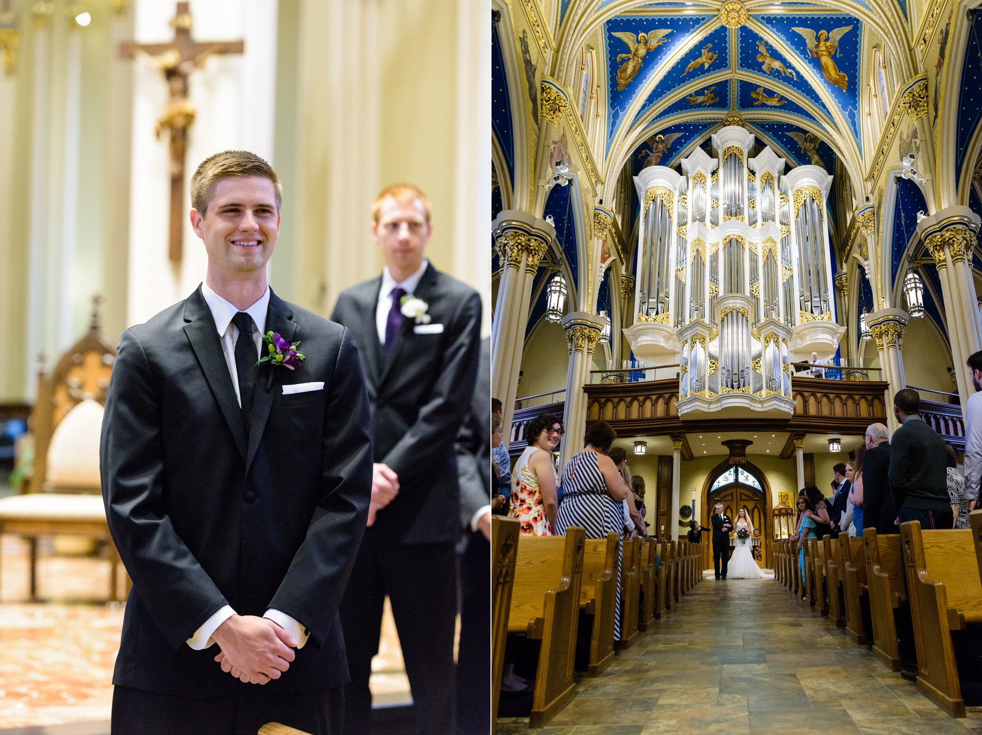 - Wedding Processional at a wedding ceremony at the Basilica of the Sacred Heart on the campus of the University of Notre Dame