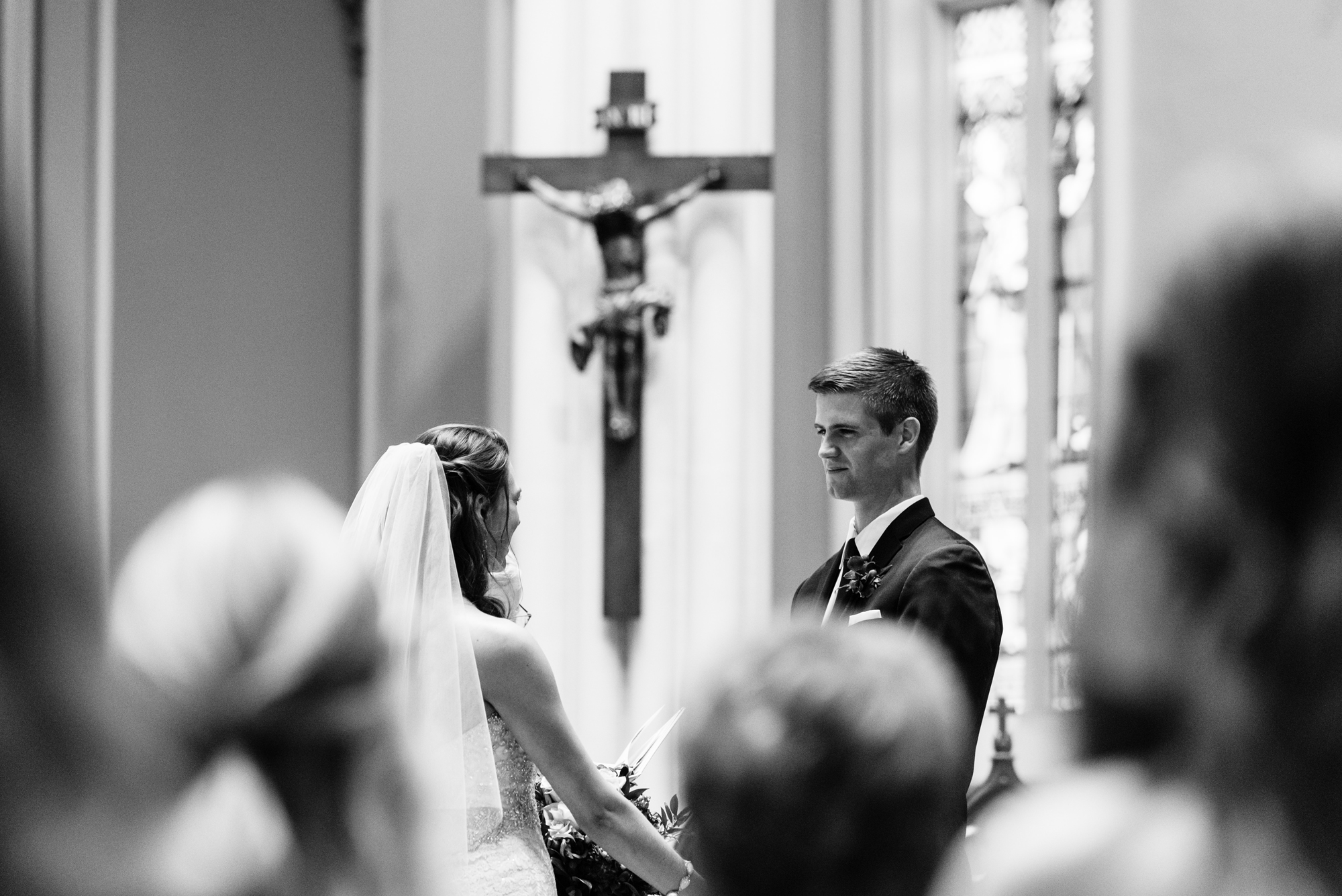 Wedding ceremony at the Basilica of the Sacred Heart on the campus of the University of Notre Dame