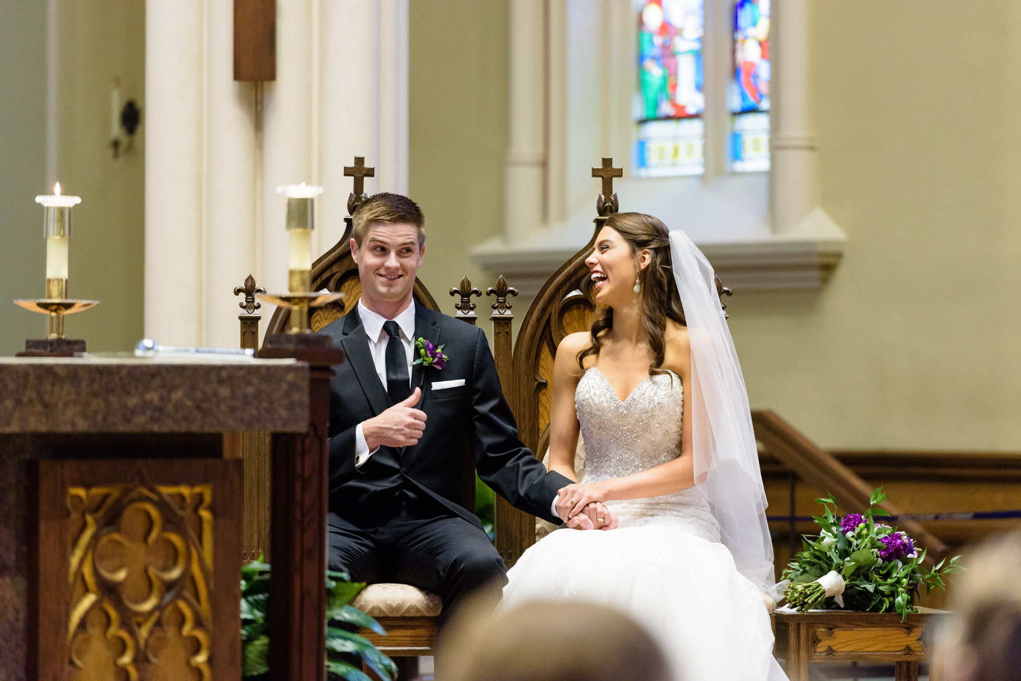 Wedding ceremony at the Basilica of the Sacred Heart on the campus of the University of Notre Dame