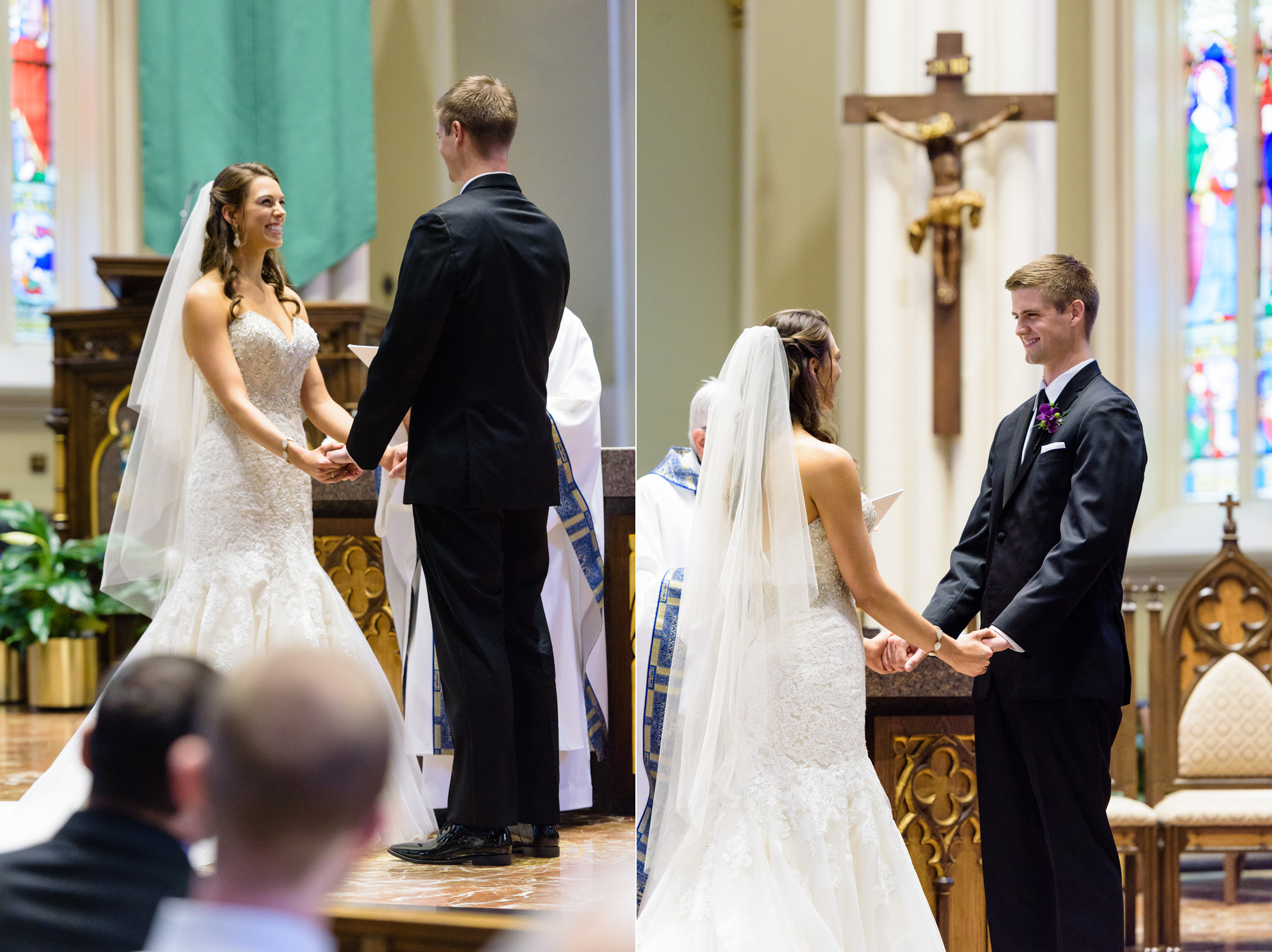 Wedding ceremony at the Basilica of the Sacred Heart on the campus of the University of Notre Dame