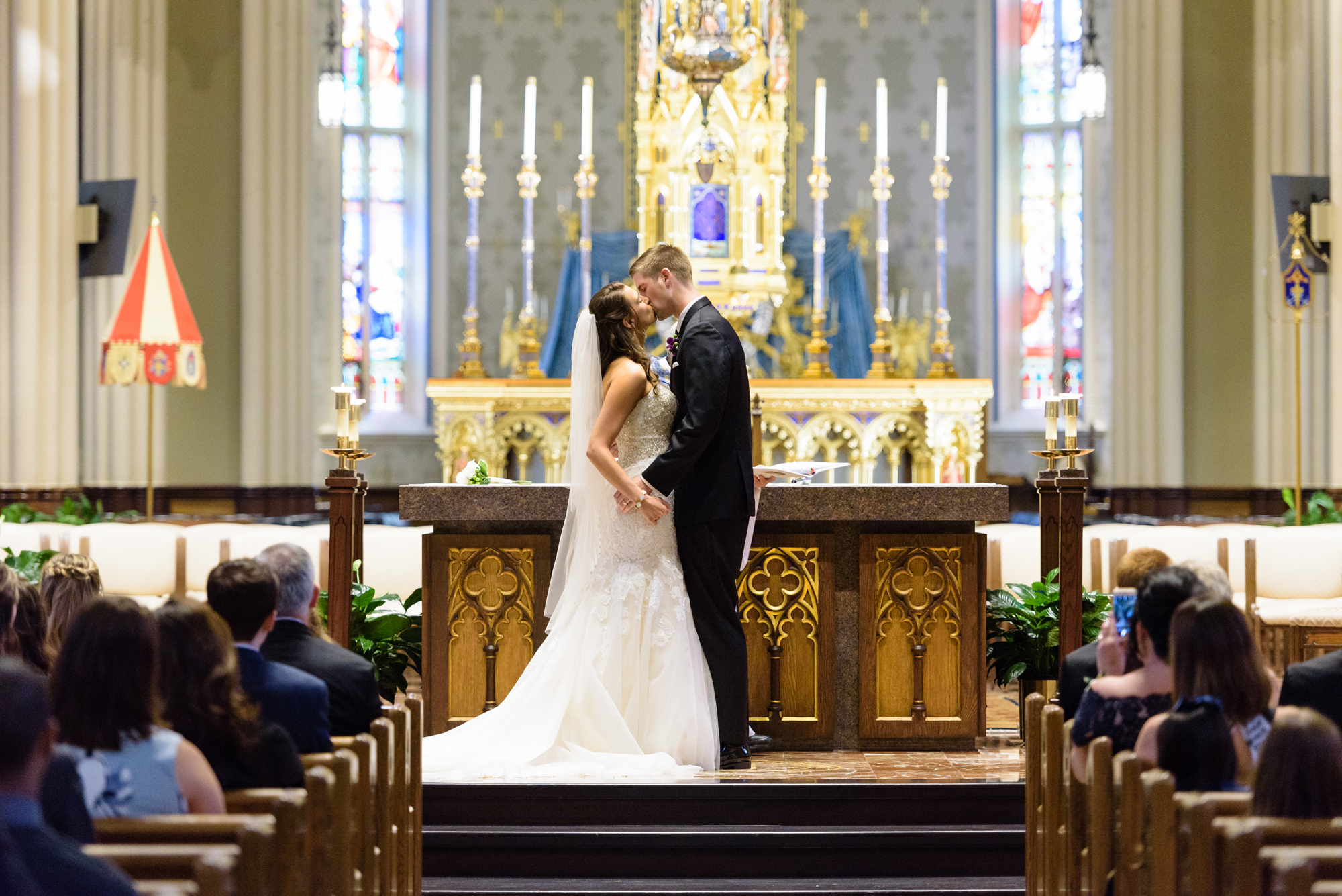 Wedding ceremony at the Basilica of the Sacred Heart on the campus of the University of Notre Dame