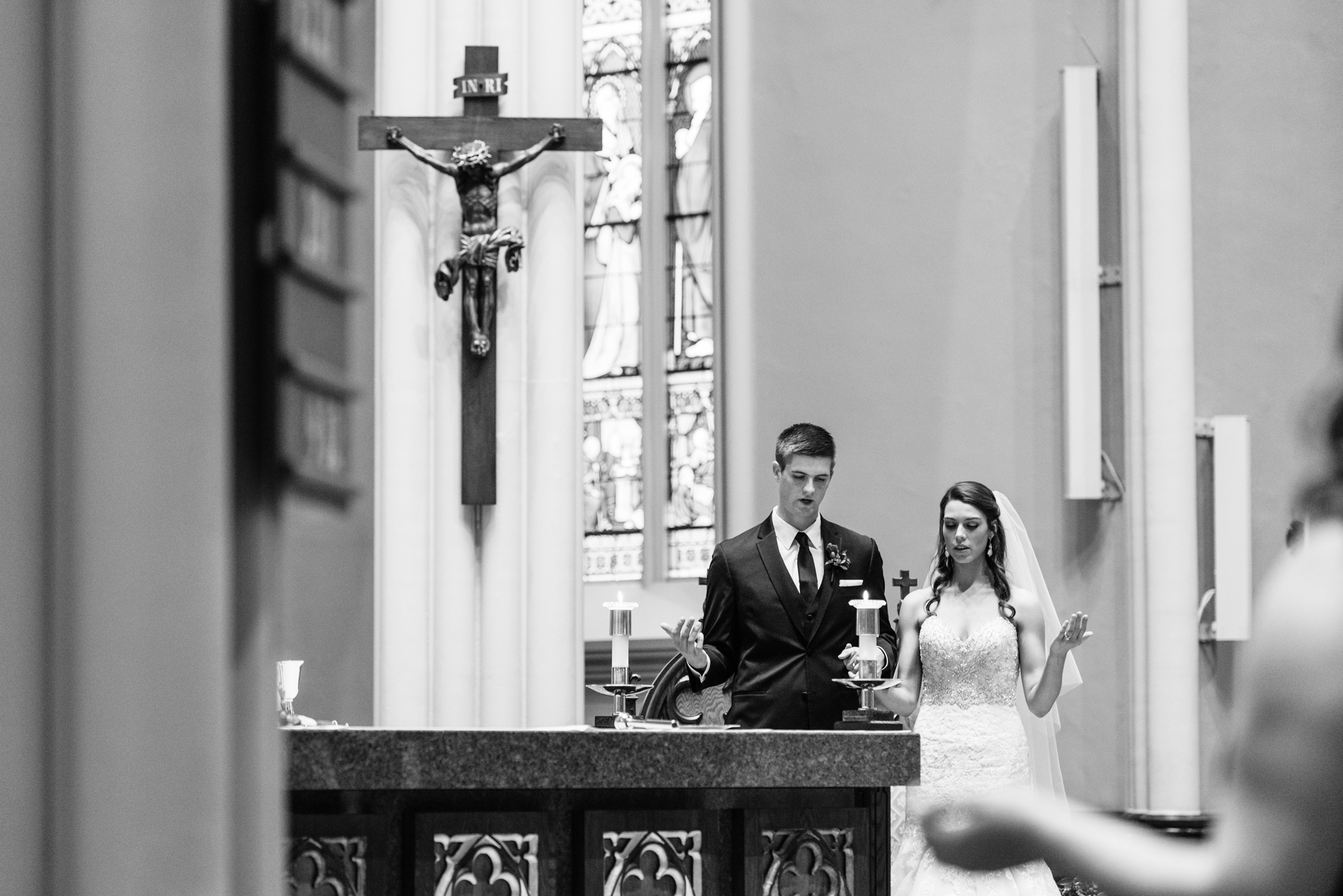 Wedding ceremony at the Basilica of the Sacred Heart on the campus of the University of Notre Dame