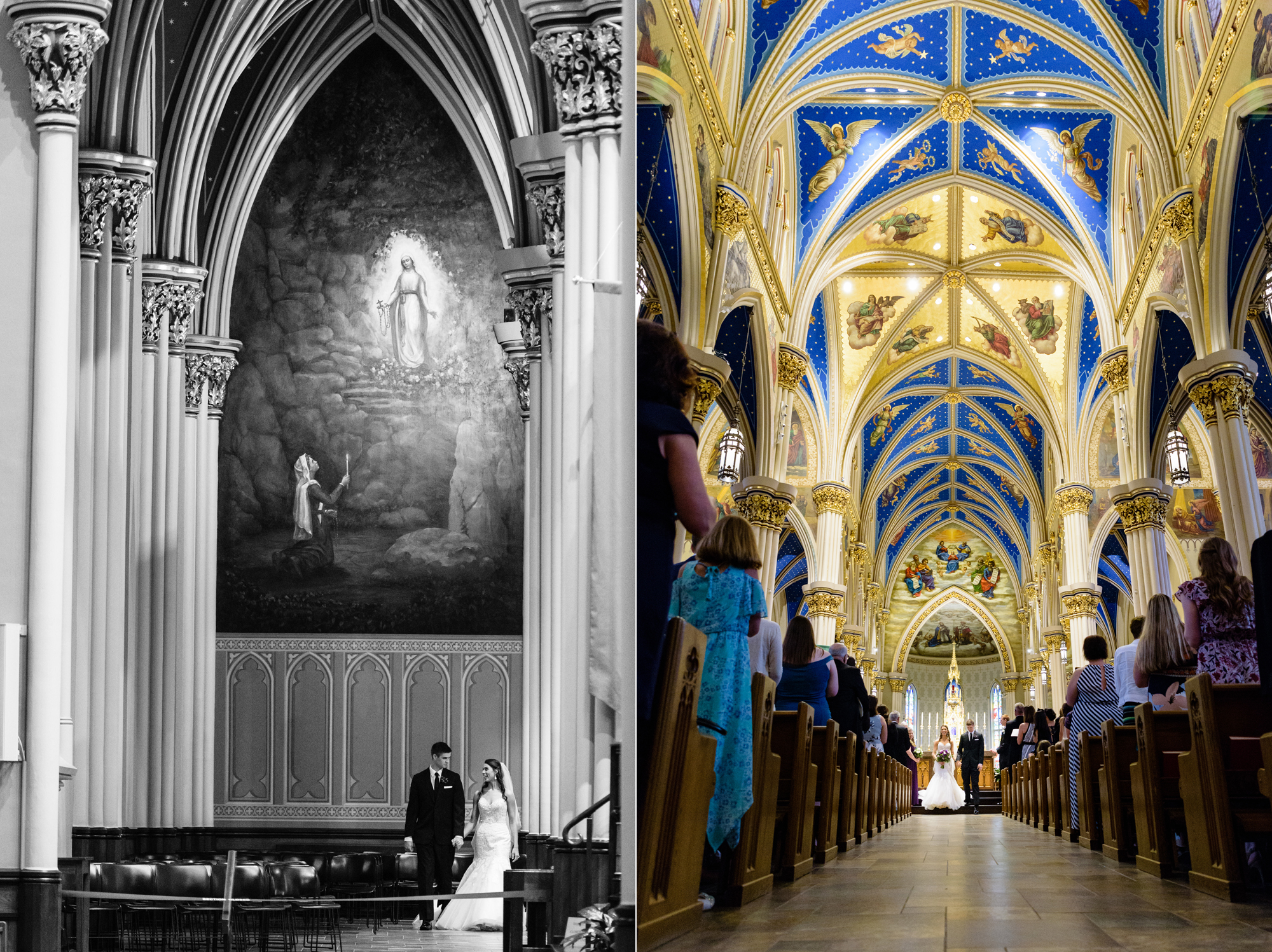 Wedding ceremony at the Basilica of the Sacred Heart on the campus of the University of Notre Dame